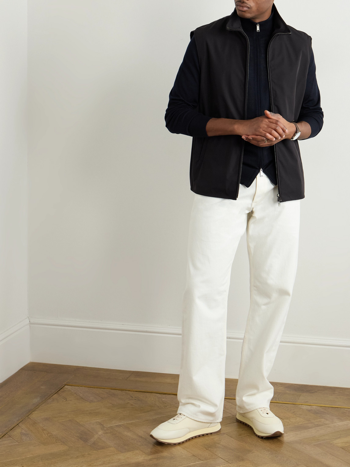 Zegna Wool Zip-up Cardigan In Blue
