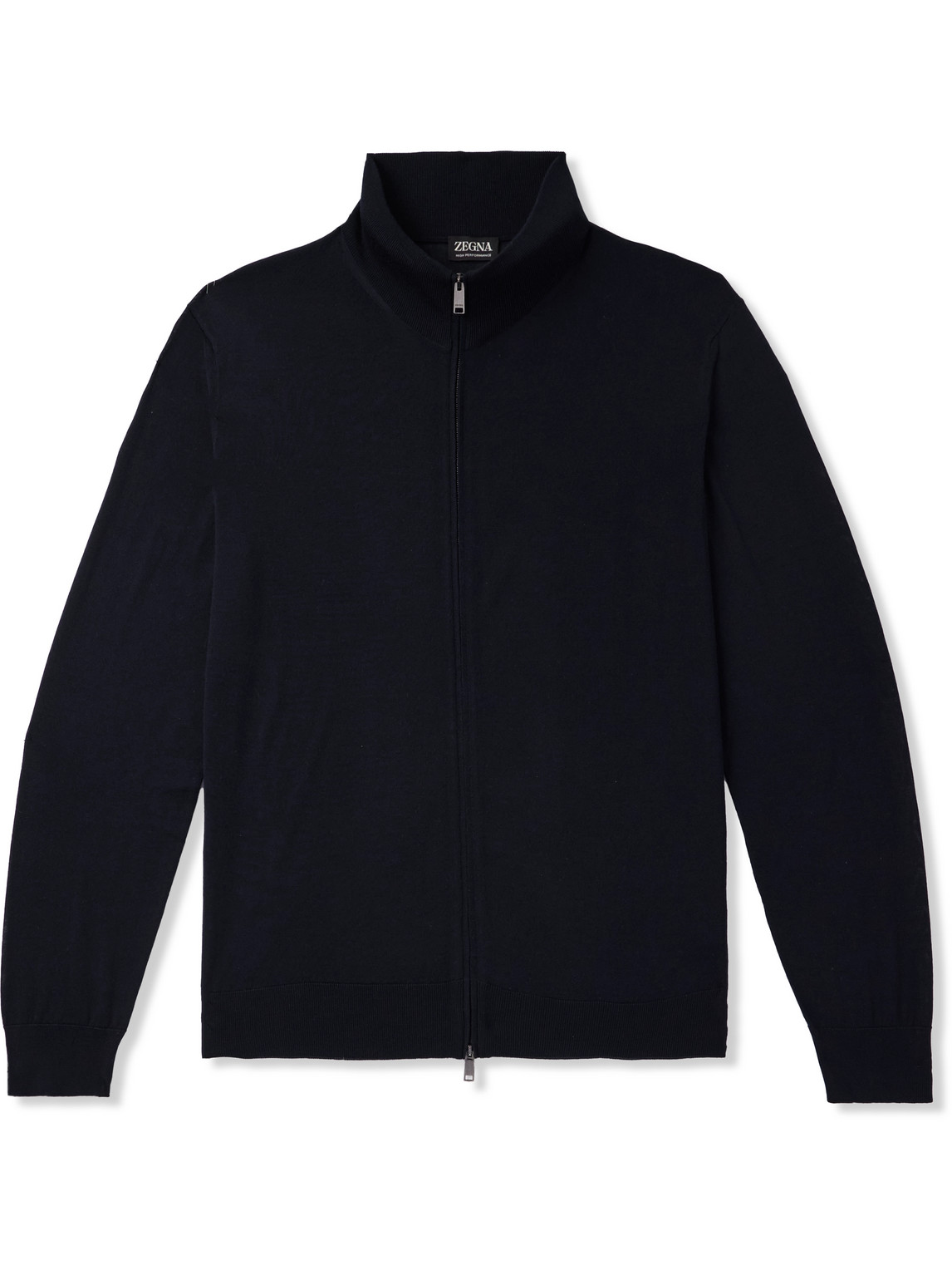 Zegna Wool Zip-up Cardigan In Blue
