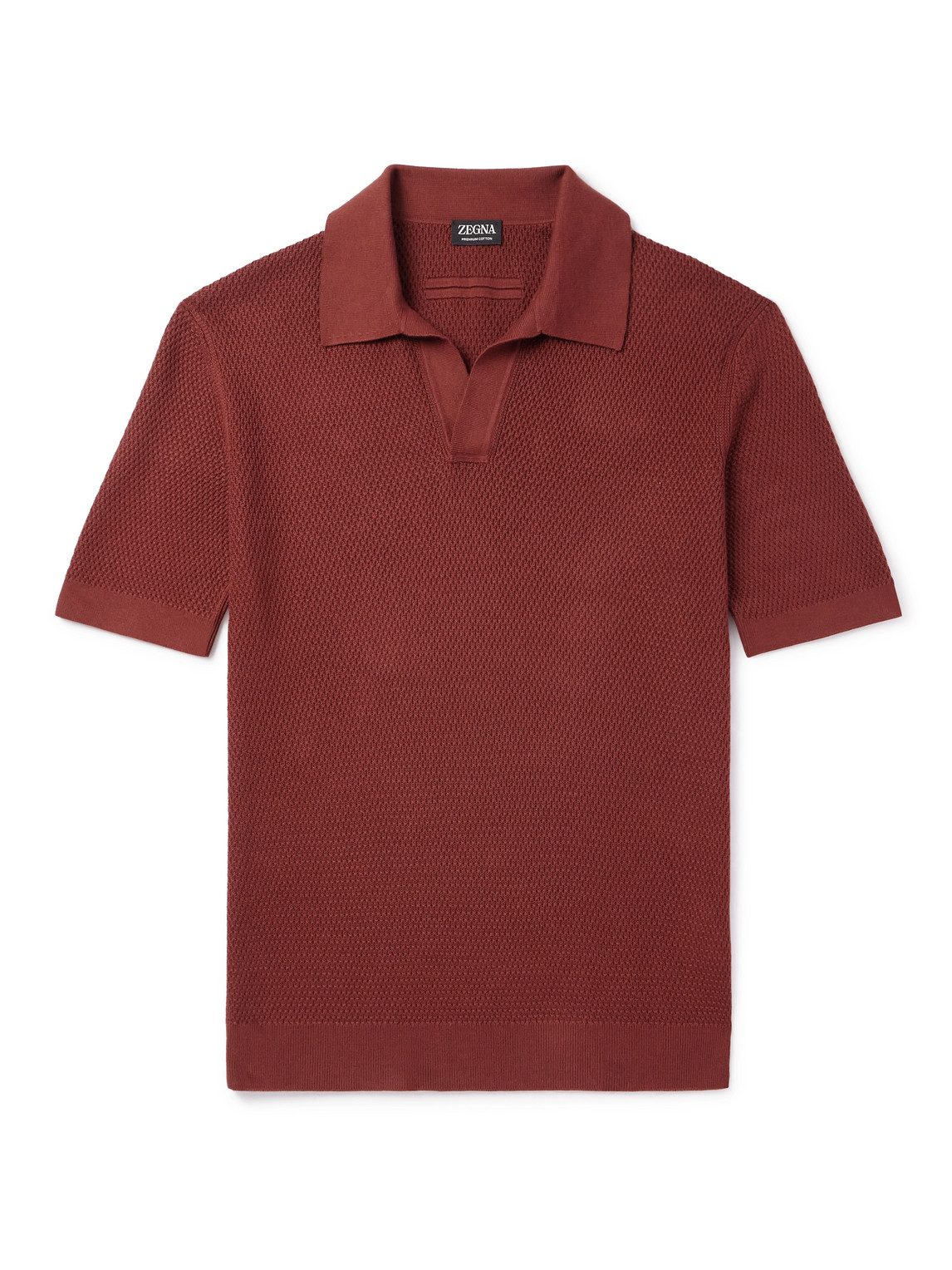 Shop Zegna Slim-fit Cotton-piqué Polo Shirt In Red