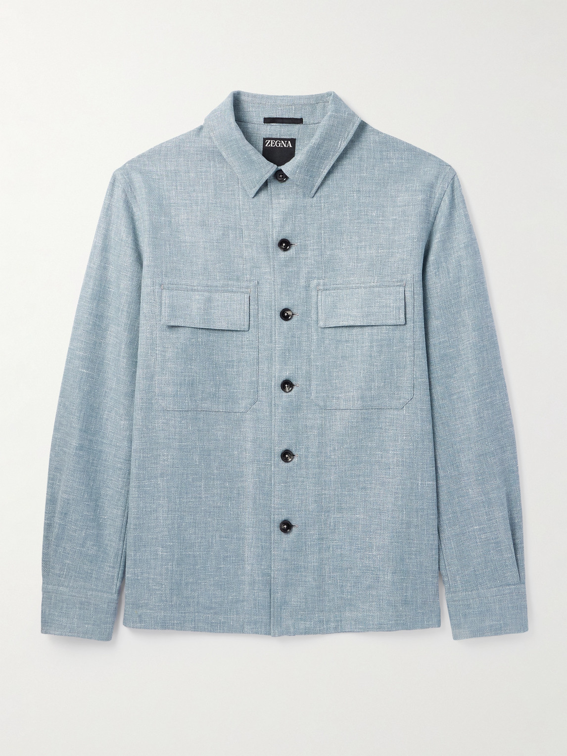 Zegna eather-Trimmed Woven Overshirt - Men