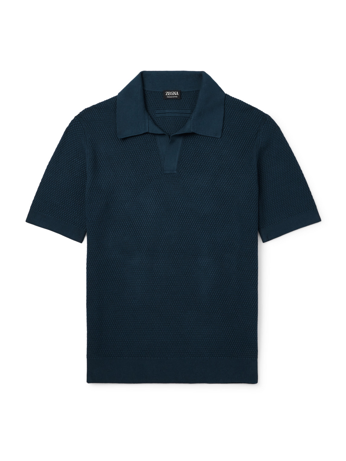 Zegna Slim-fit Cotton-piqué Polo Shirt In Black