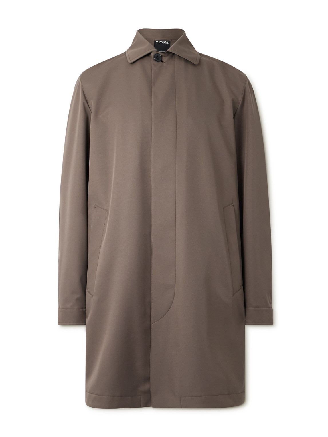 Shop Zegna Motorin 300cc Satin-twill Jacket In Brown
