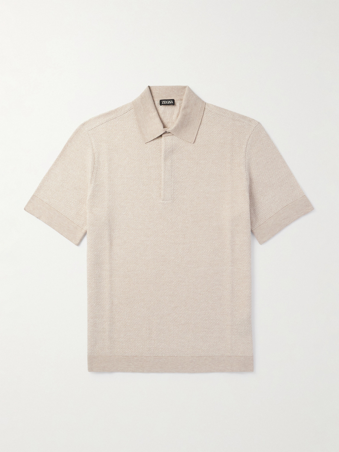 Cotton, Linen and Silk-Blend Polo Shirt