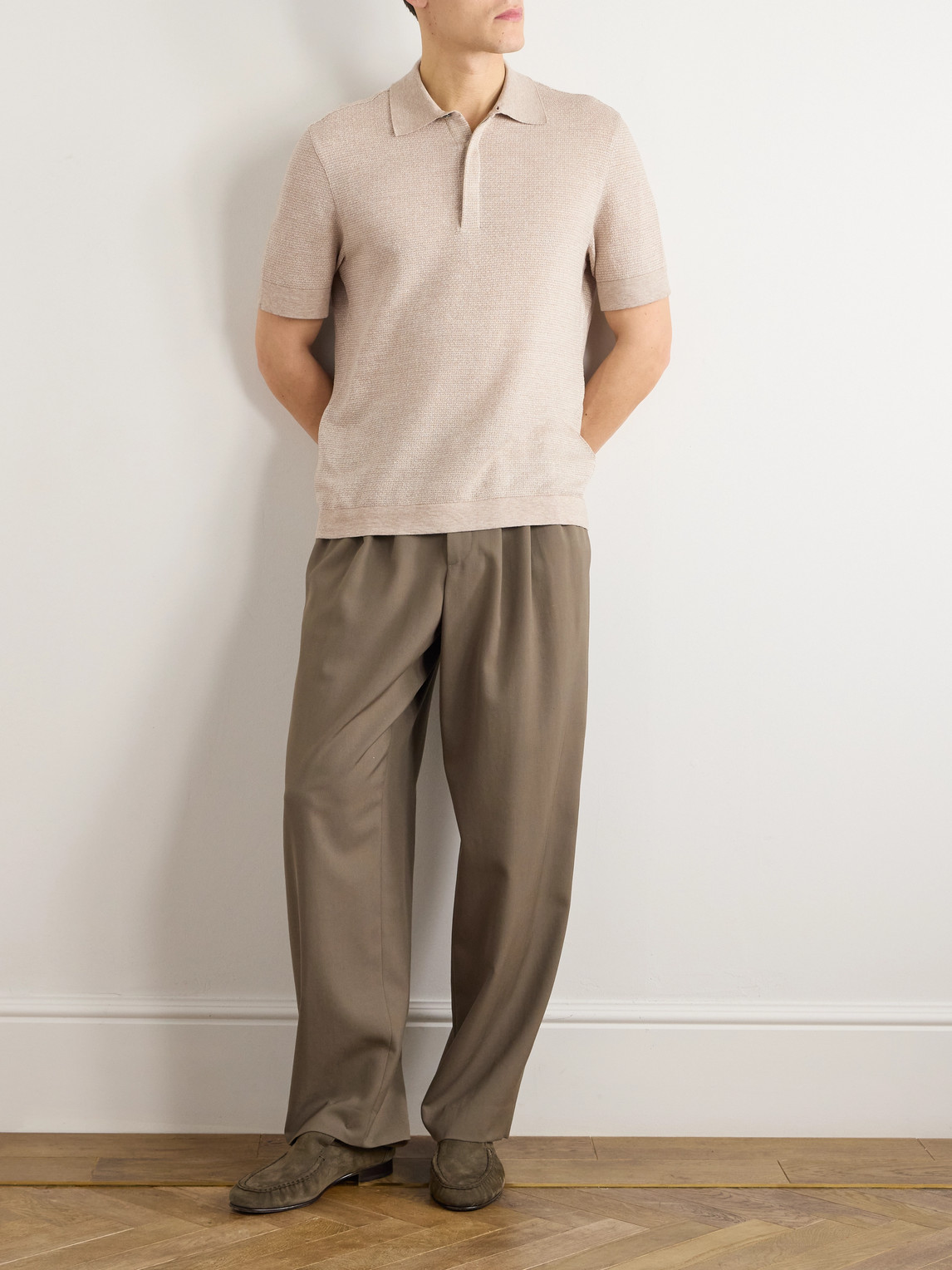 Cotton, Linen and Silk-Blend Polo Shirt — 2