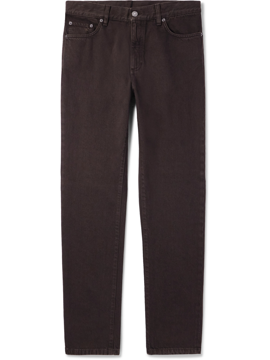 Zegna City Slim-fit Straight-leg Jeans In Brown