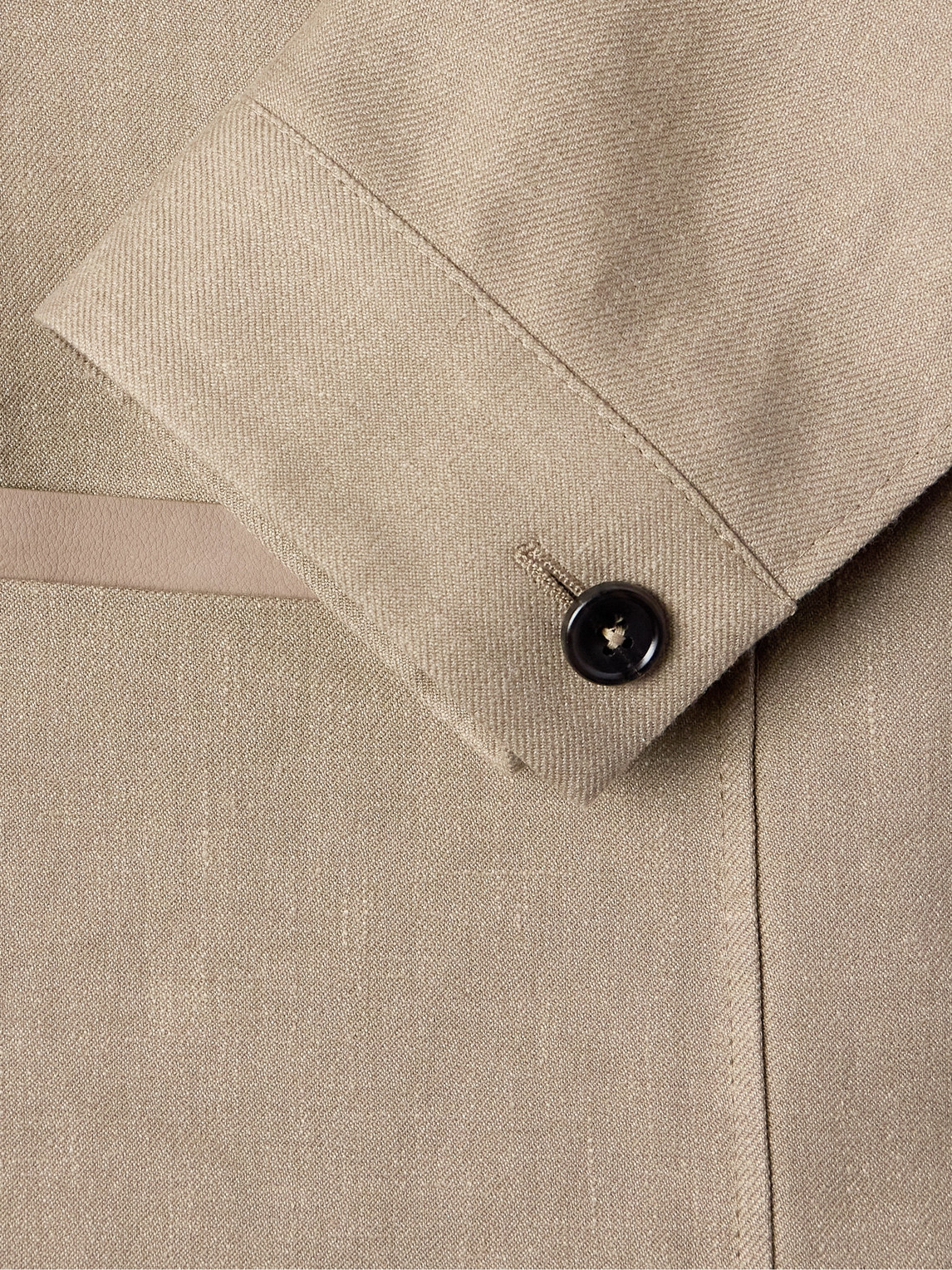 Zegna Notched-lapels Wool-cotton Blend Blazer In Neutrals
