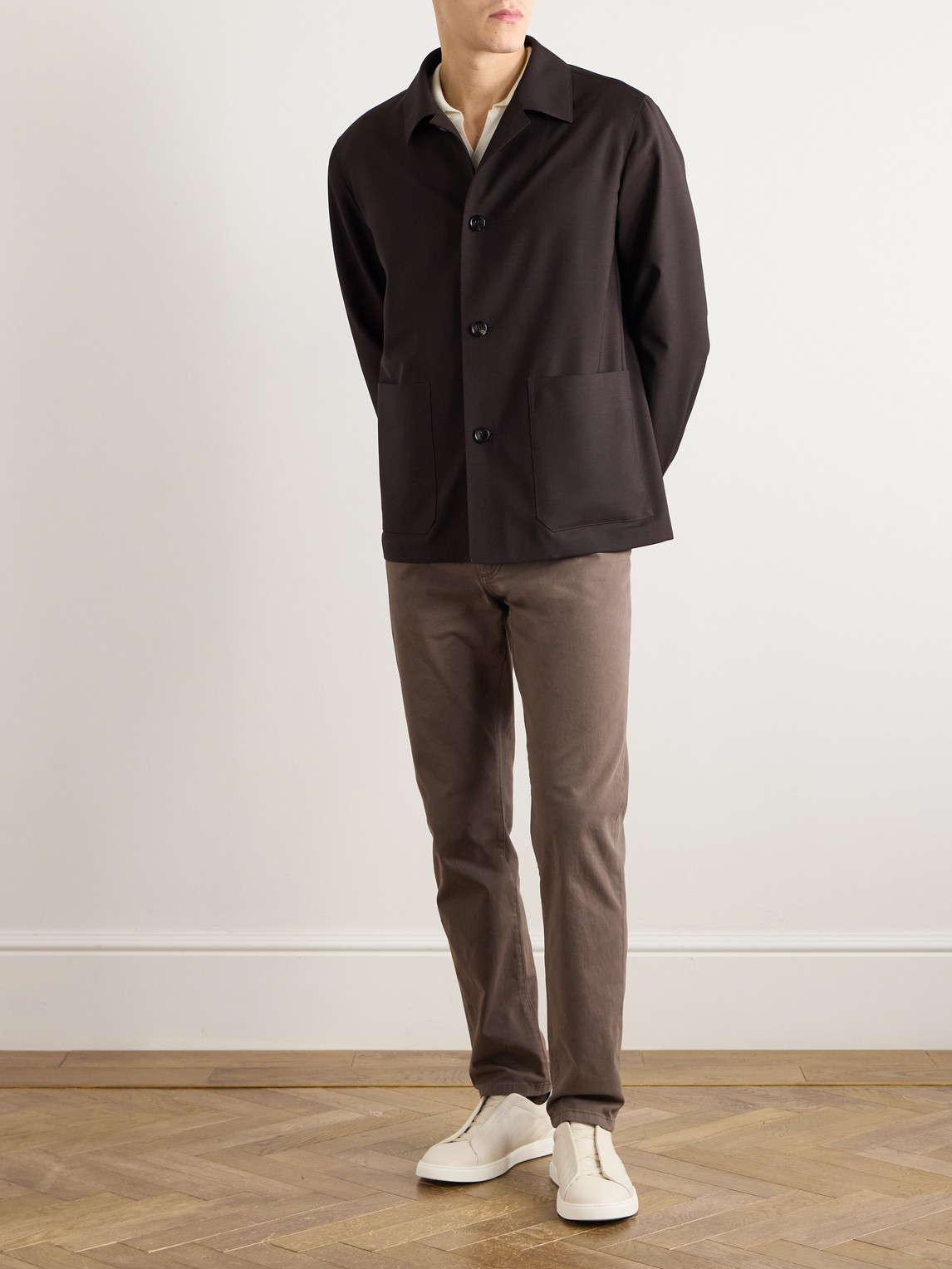 Zegna Wool And Mohair-blend Jacket In Black
