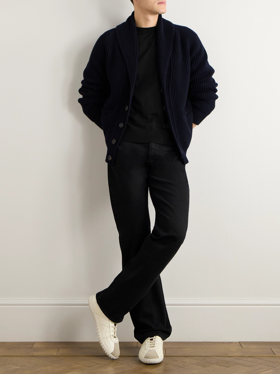 Zegna T-shirt In Cotone Blu Scuro Uomo In Black