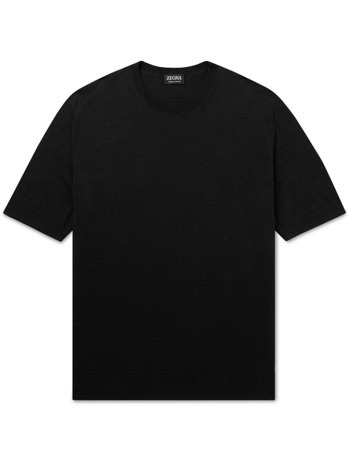Zegna Slim-fit Cotton T-shirt In Black