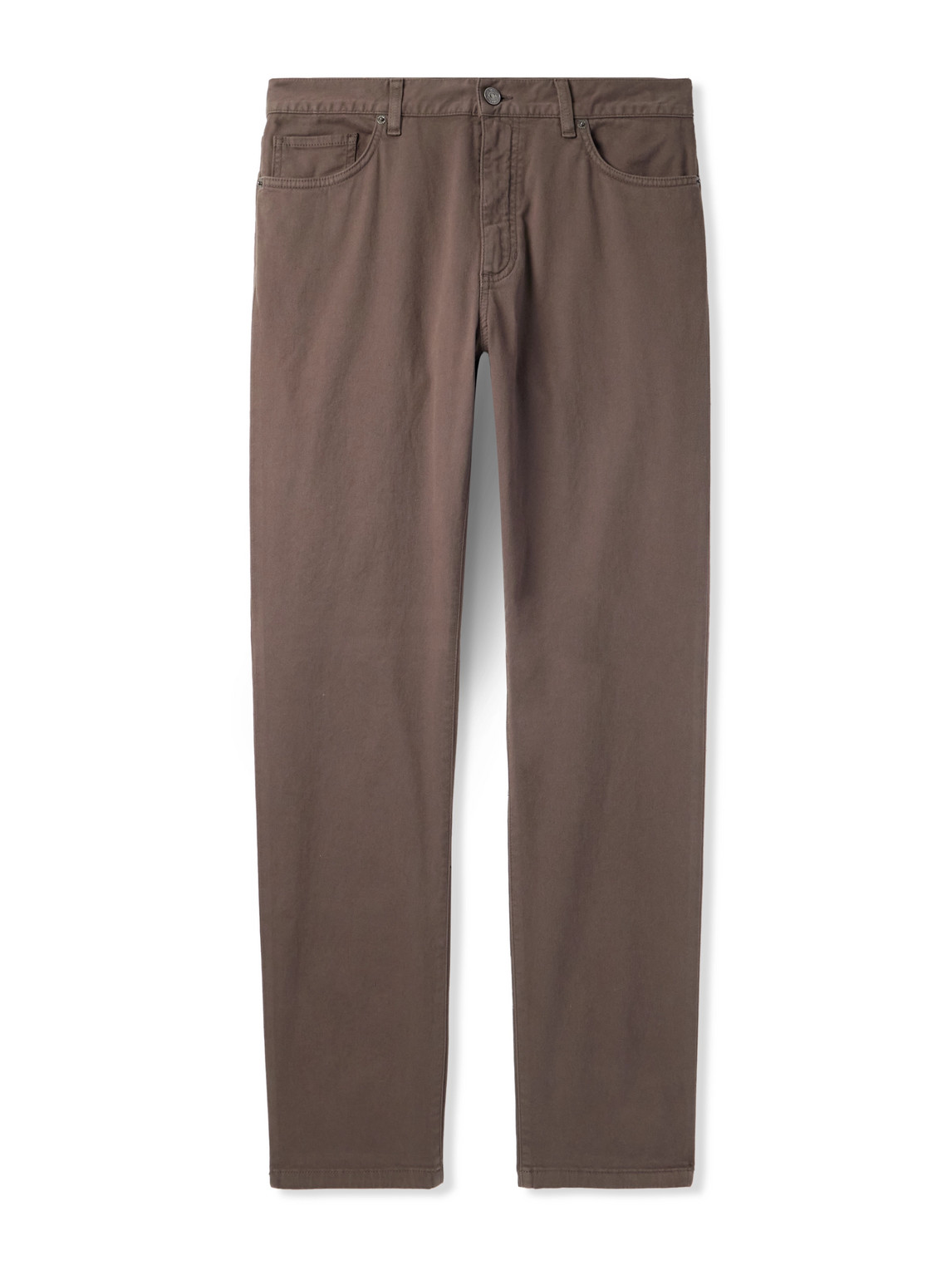 Zegna City Slim-fit Garment-dyed Jeans In Brown