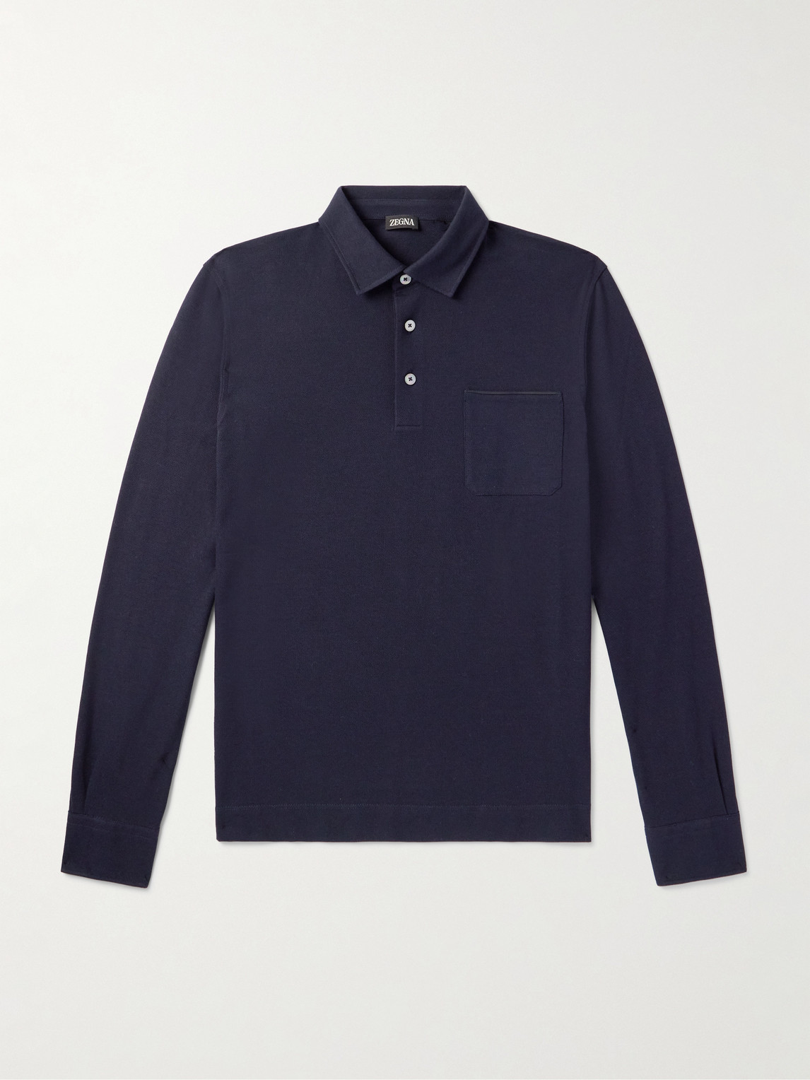 Zegna Logo-Appliquéd Cotton-Piqué Polo Shirt - Men
