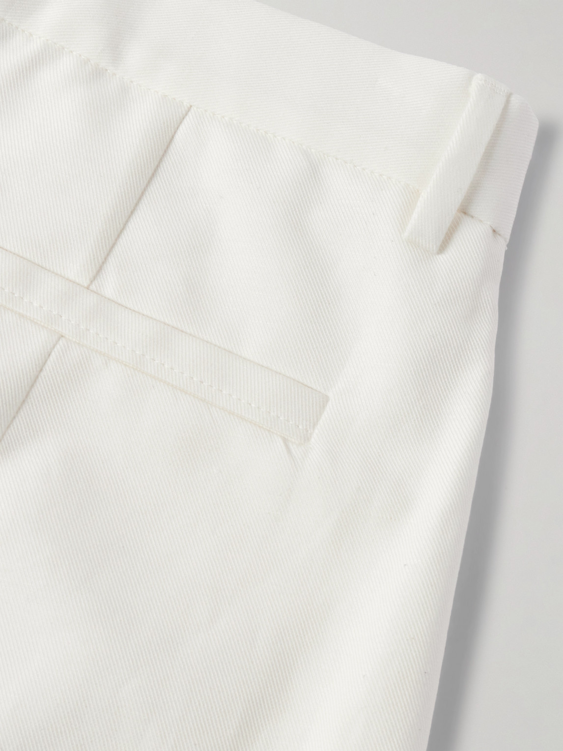 Zegna Tapered Pleated Cotton And Linen-blend Twill Trousers In White