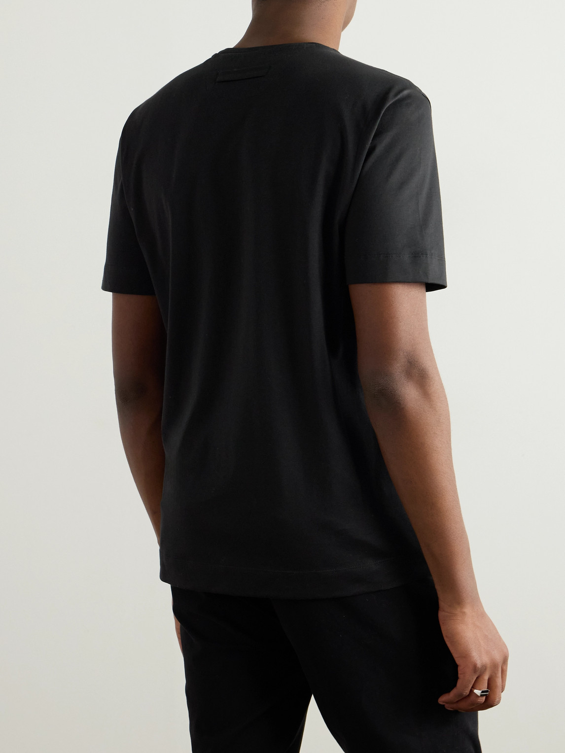 ZEGNA SLIM-FIT LOGO-EMBROIDERED COTTON-JERSEY T-SHIRT
