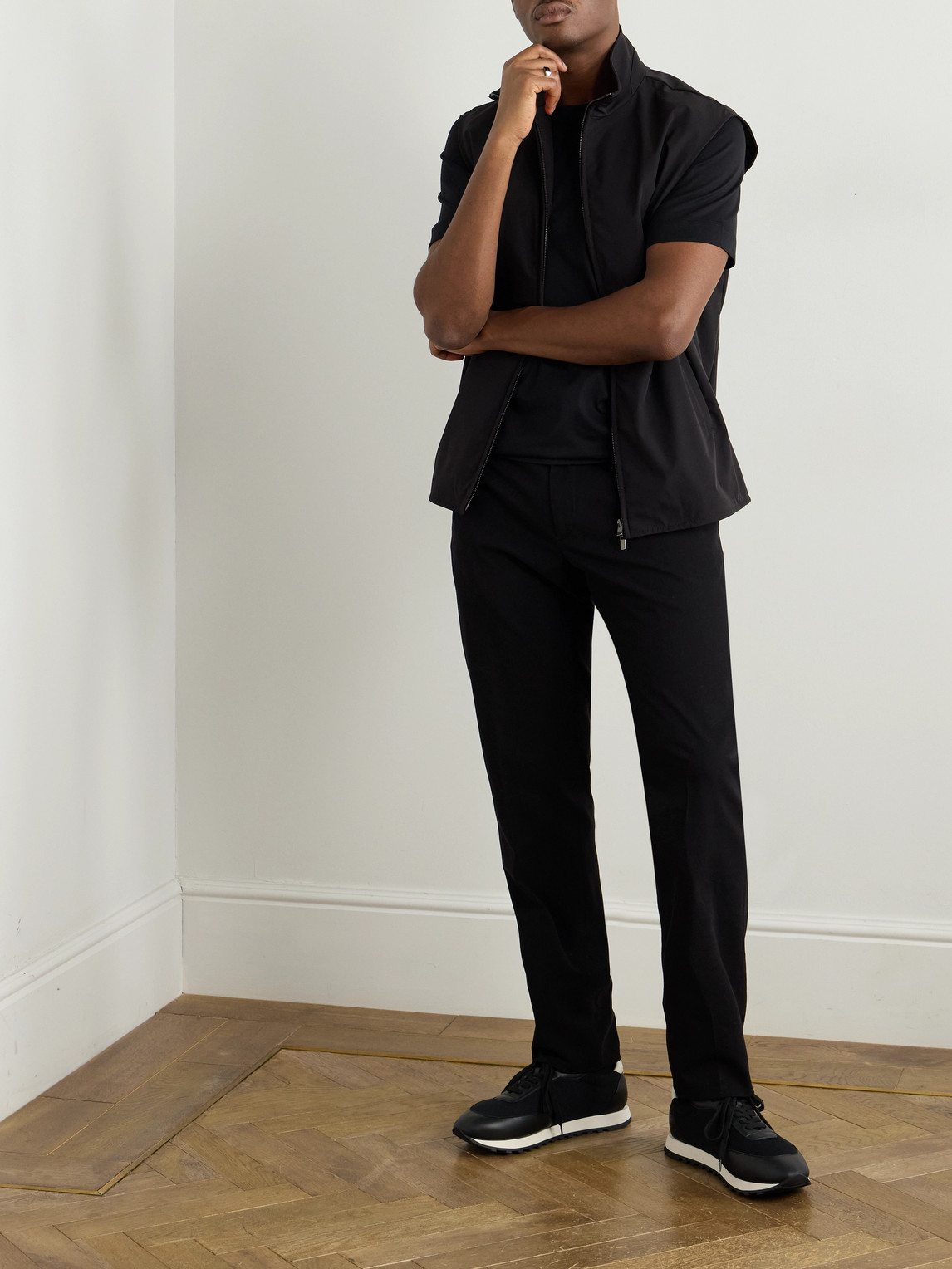 ZEGNA SLIM-FIT LOGO-EMBROIDERED COTTON-JERSEY T-SHIRT