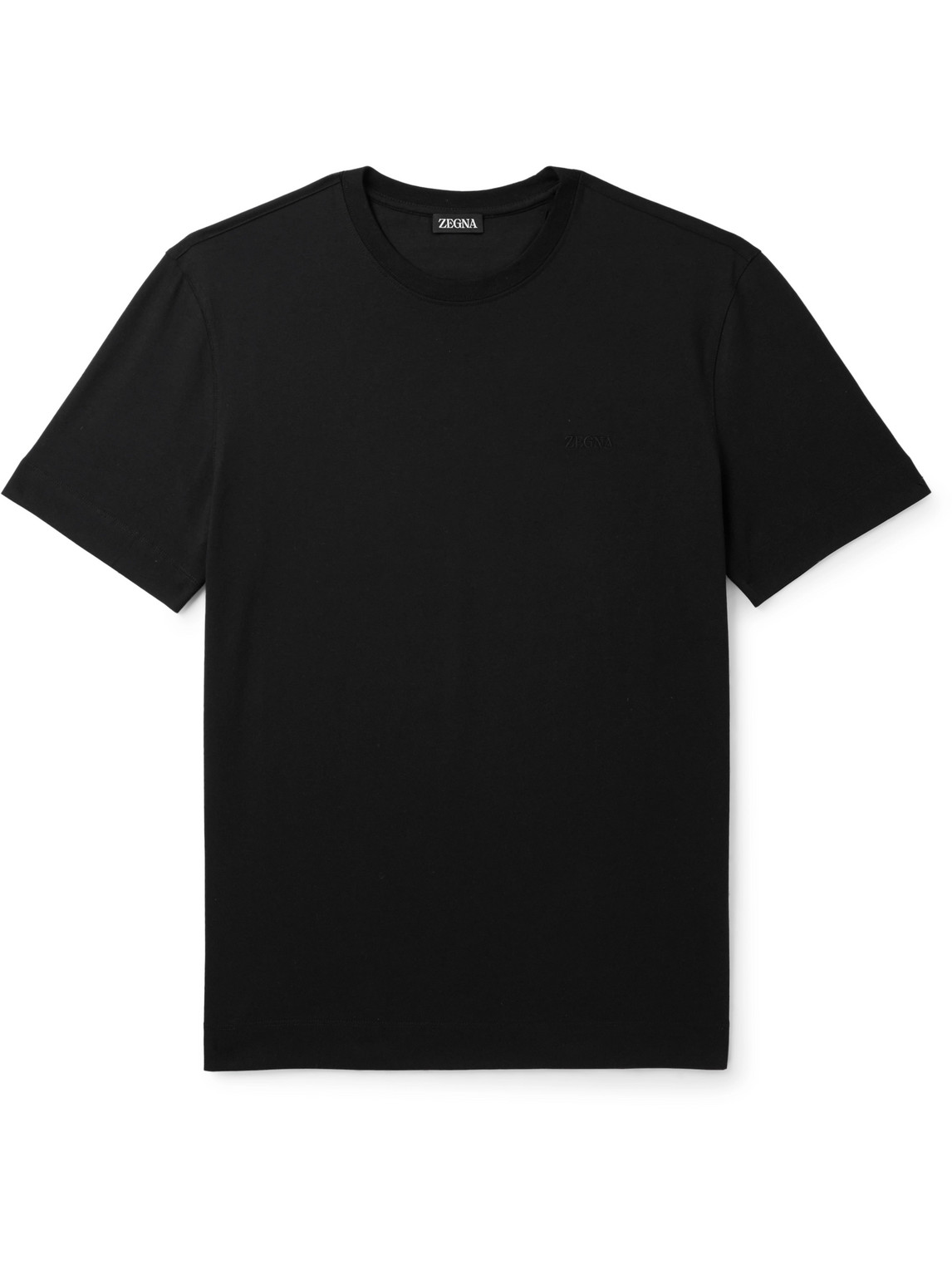 ZEGNA SLIM-FIT LOGO-EMBROIDERED COTTON-JERSEY T-SHIRT