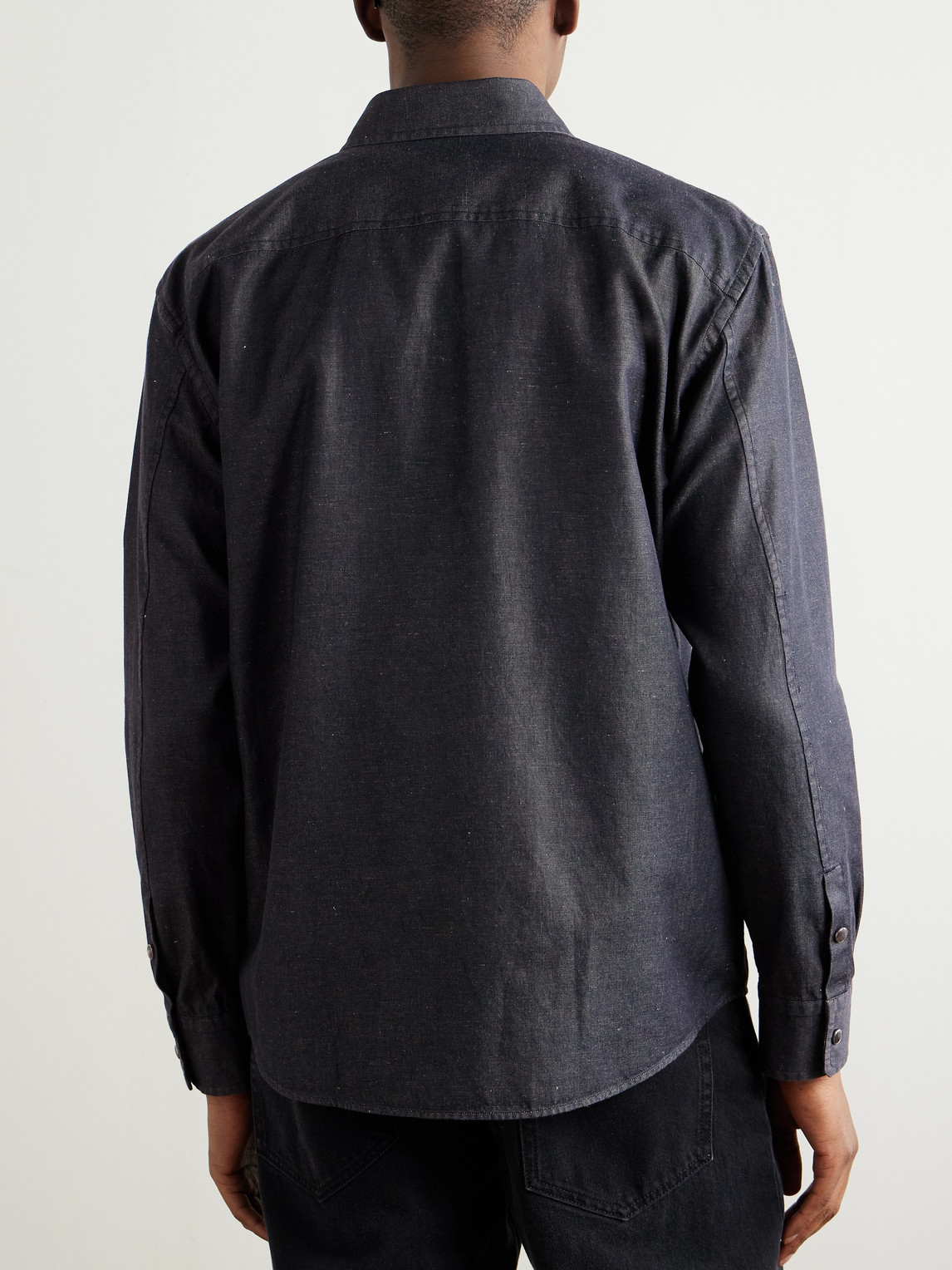 Slim-Fit Cotton And Linen-Blend Twill Shirt