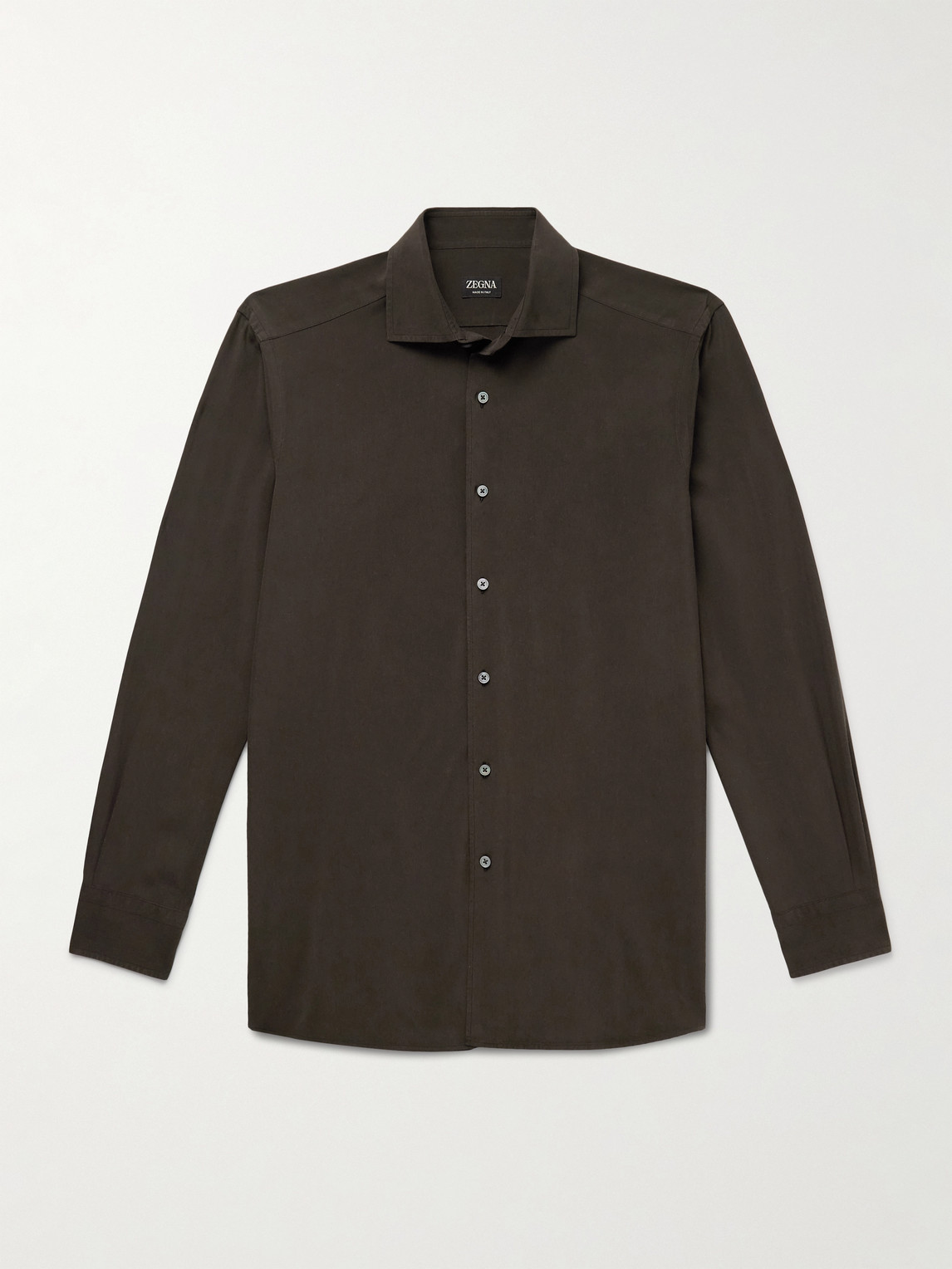 Zegna Garment-Dyed Brushed-ilk hirt - Men