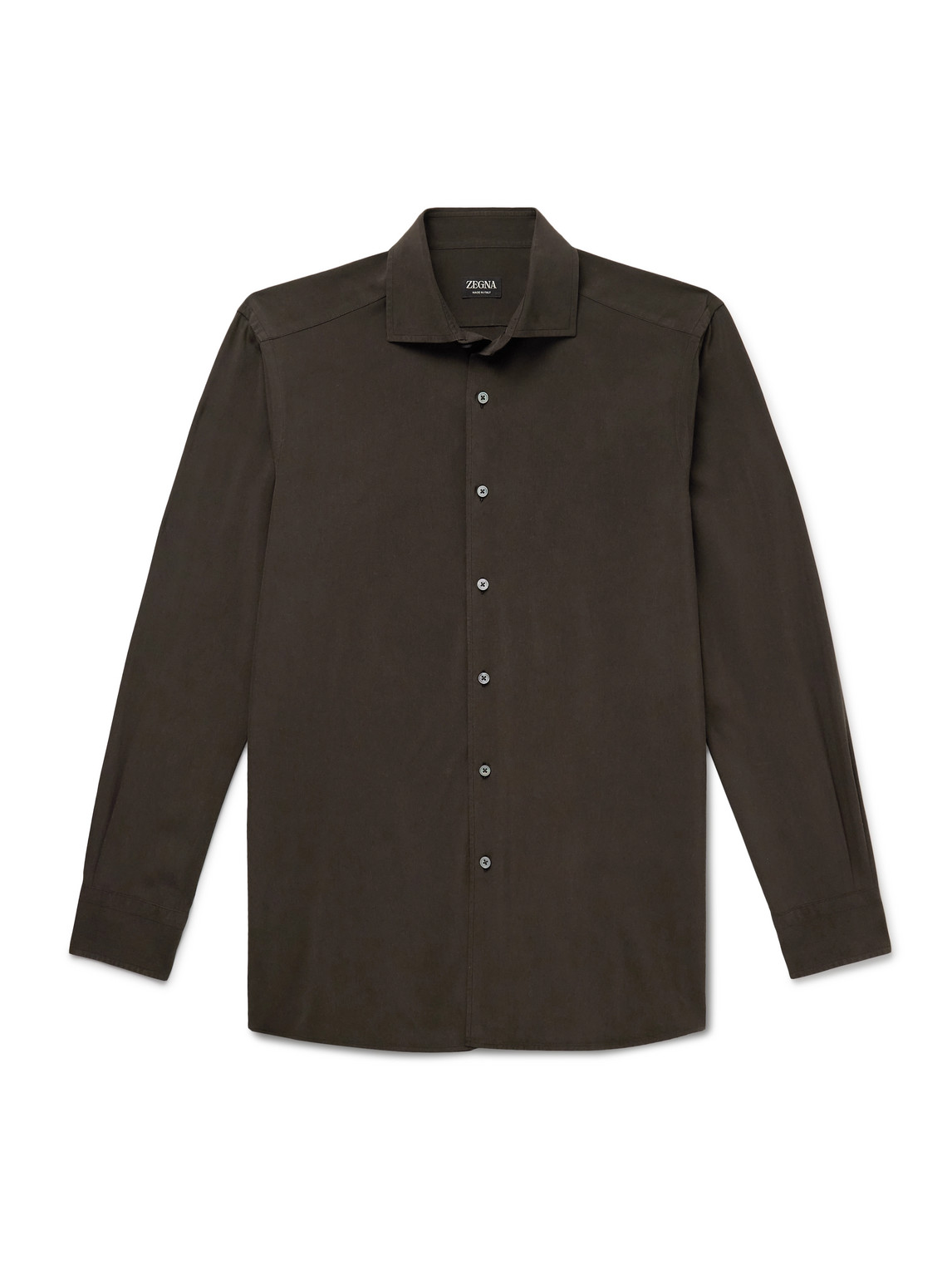 Garment-Dyed Brushed-Silk Shirt