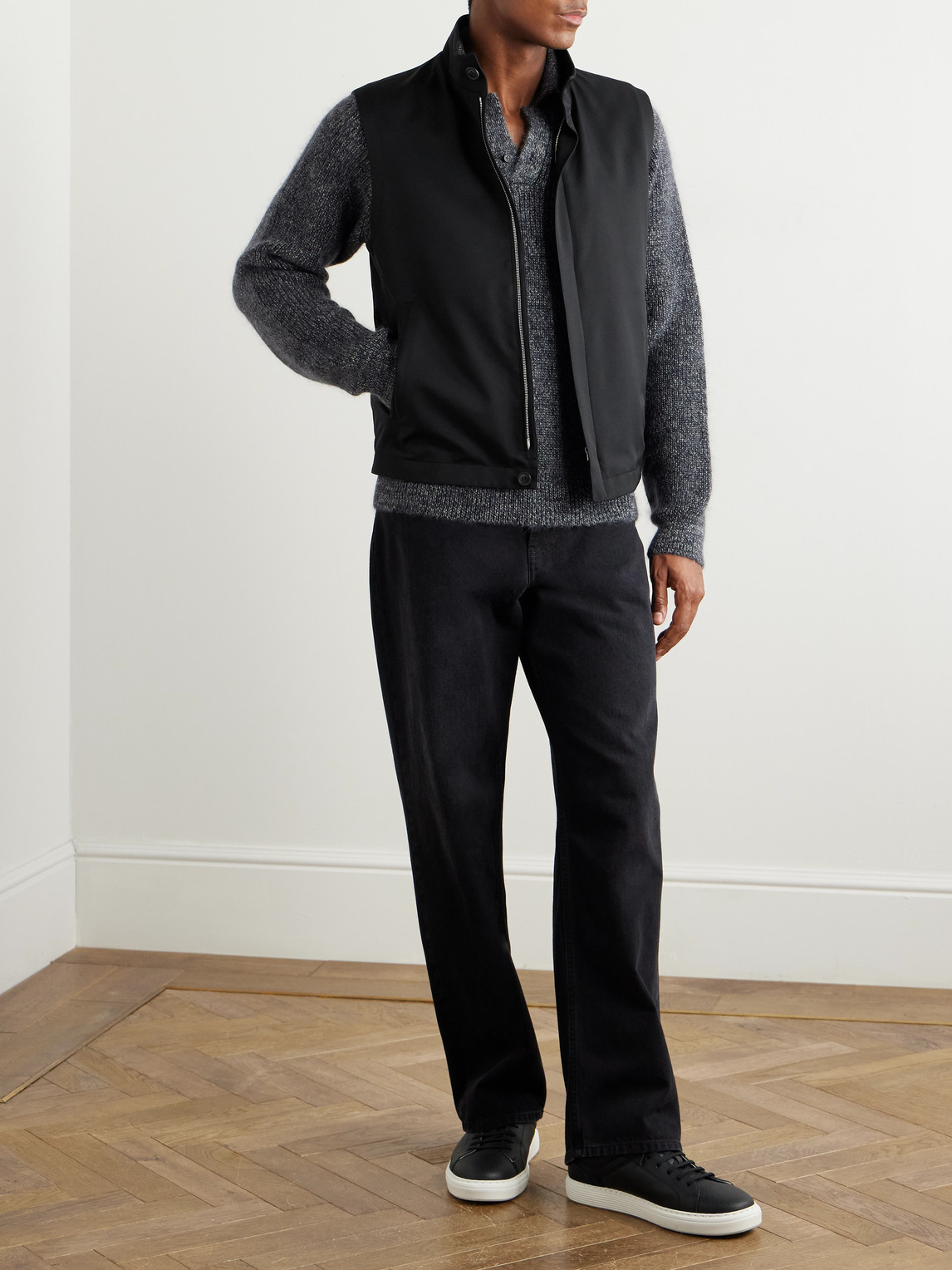Shop Zegna Slim-fit Shell Gilet In Black
