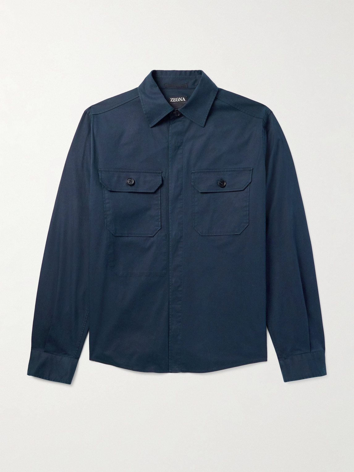 Zegna Cotton-Blend Twill Overshirten