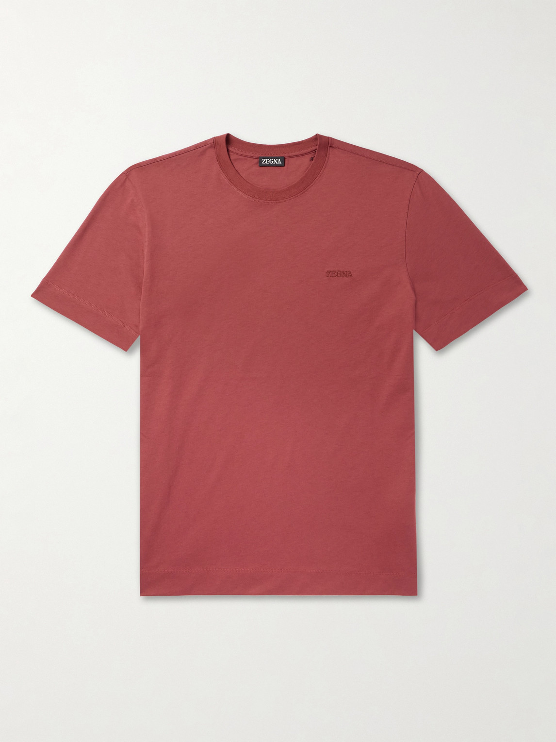 Zegna Slim-Fit Logo-Embroidered Cotton-Jersey T-shirt - Men