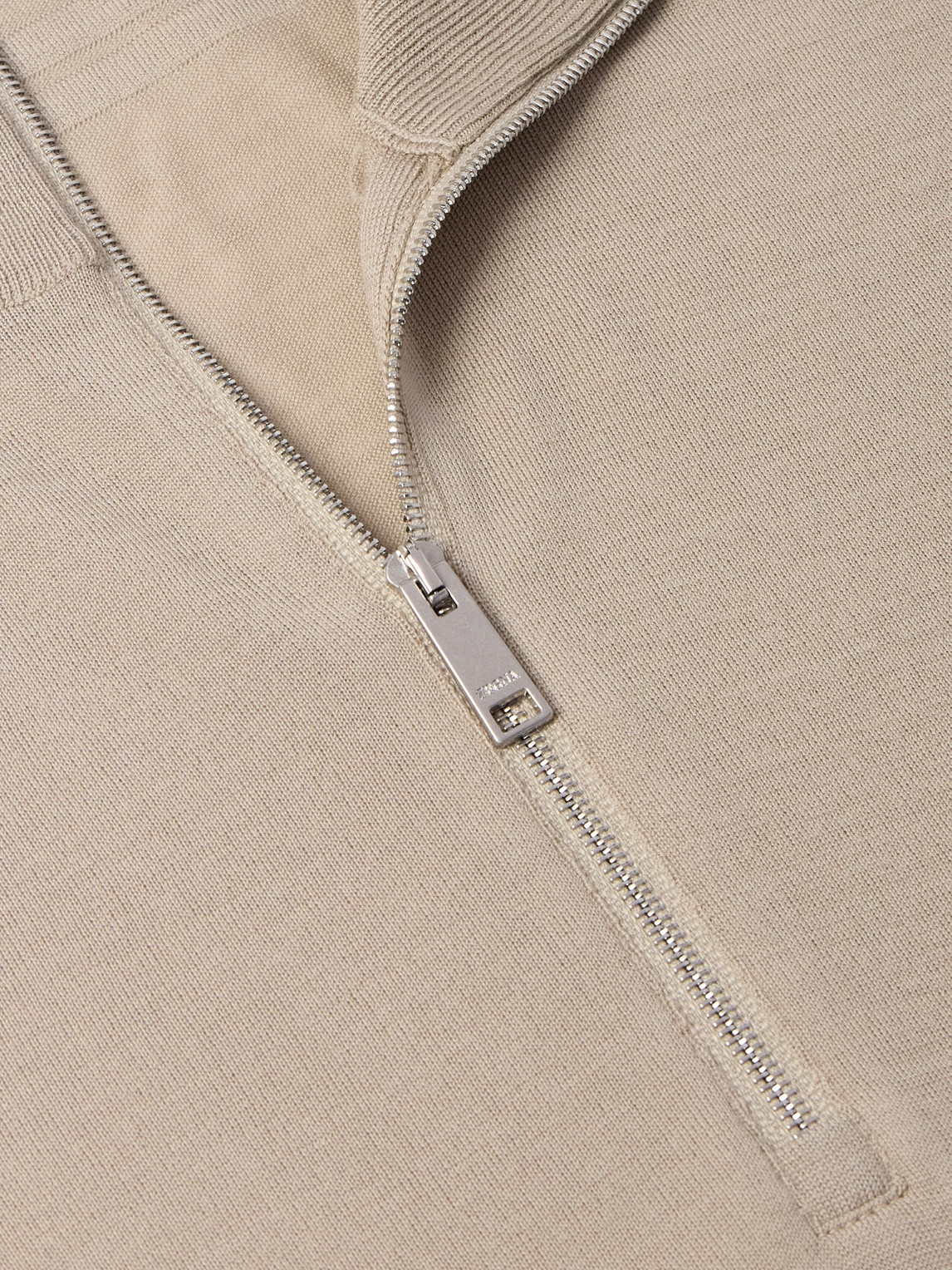 Zegna Slim-fit Wool Half-zip Sweater In Neutrals