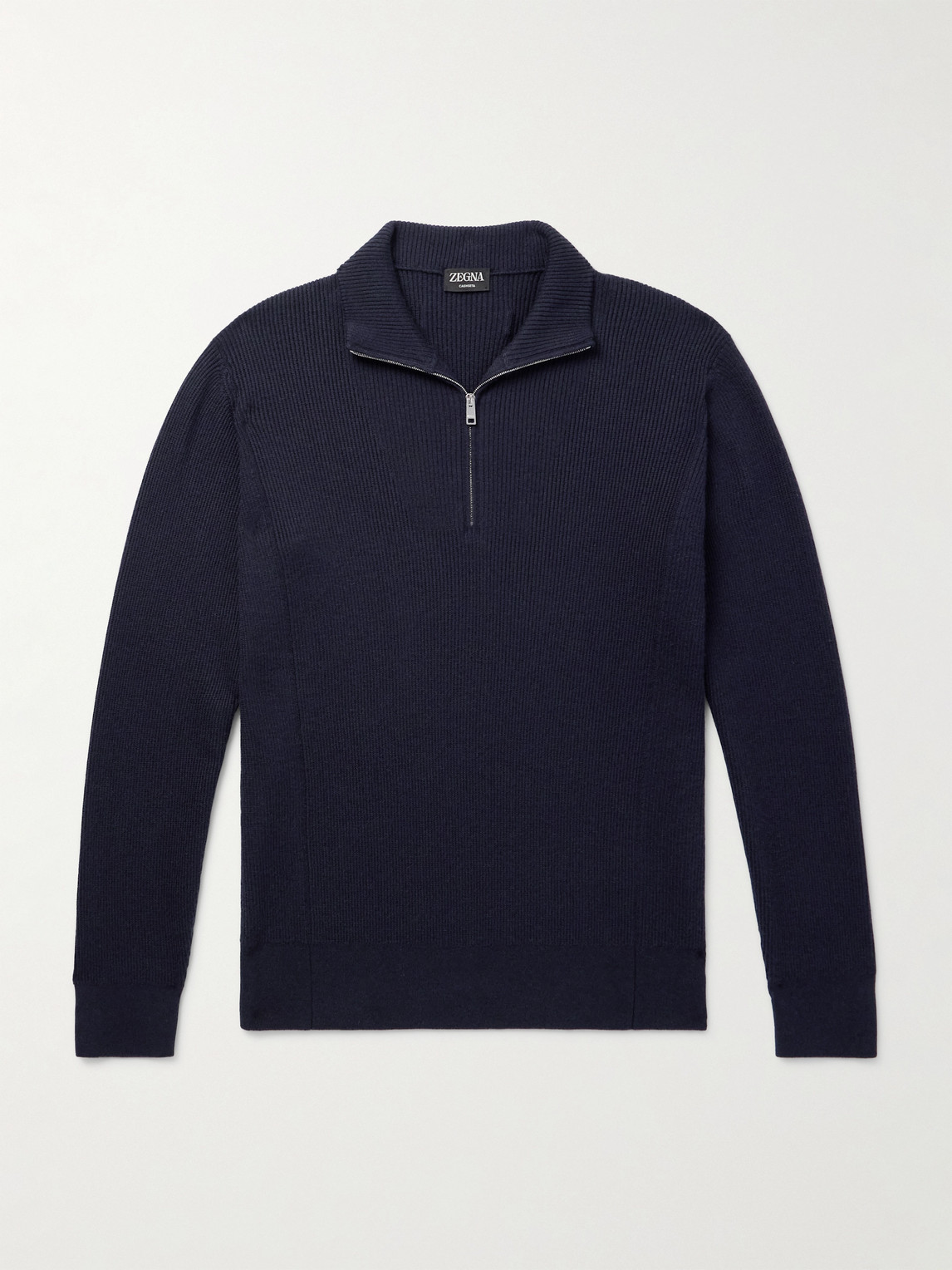 Zegna Ribbed Cashseta Zip-Up Sweater - Men