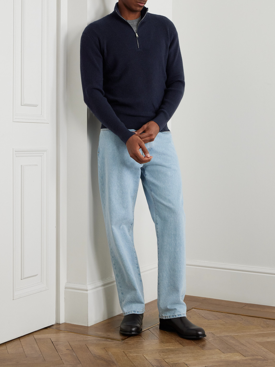 Cashseta Zip-Up Sweater