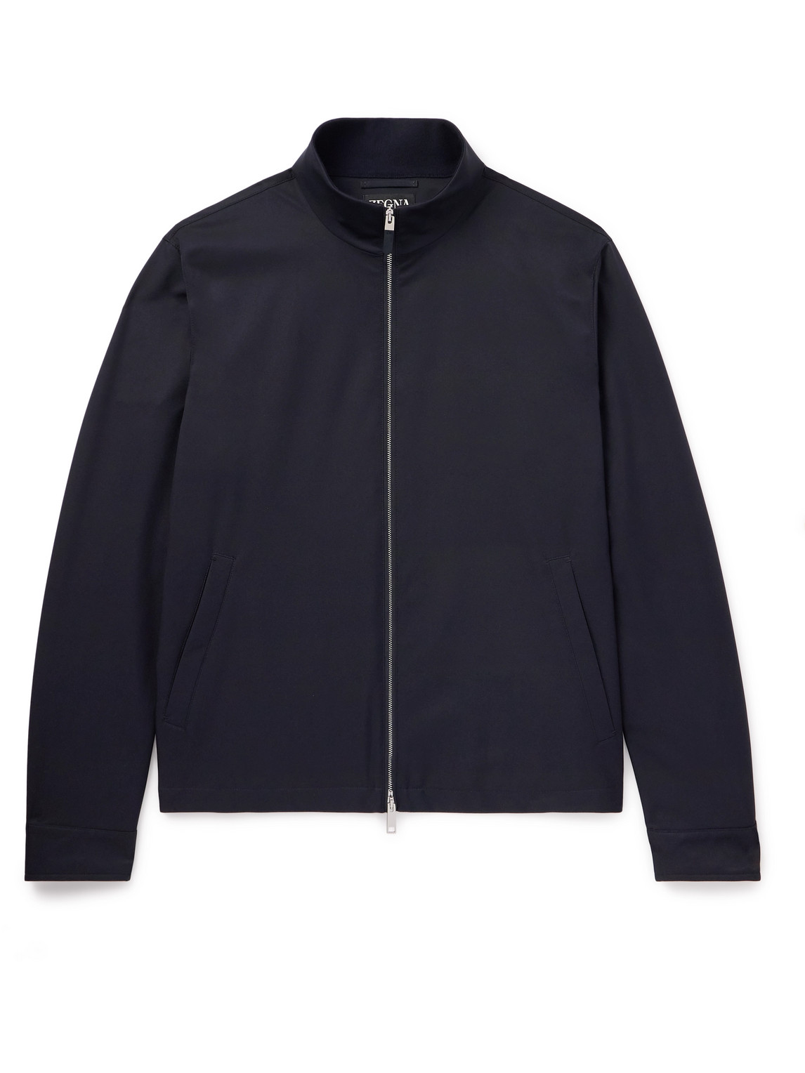 Shop Zegna 3l Twill Blouson Jacket In Blue