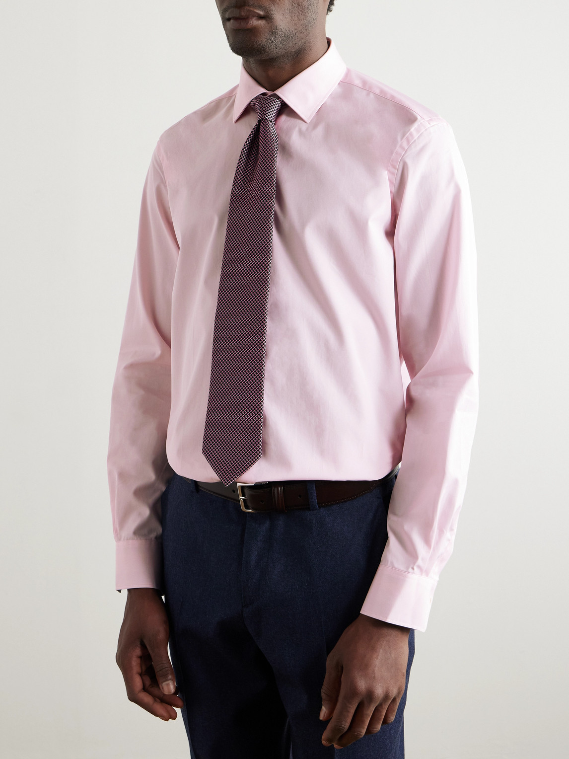 PAUL SMITH CUTAWAY-COLLAR COTTON-POPLIN SHIRT
