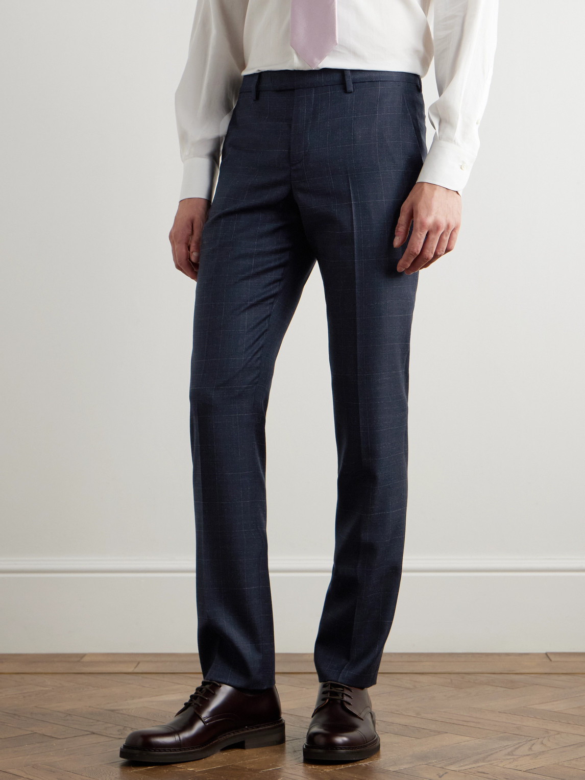 PAUL SMITH STRAIGHT-LEG CHECKED WOOL SUIT TROUSERS