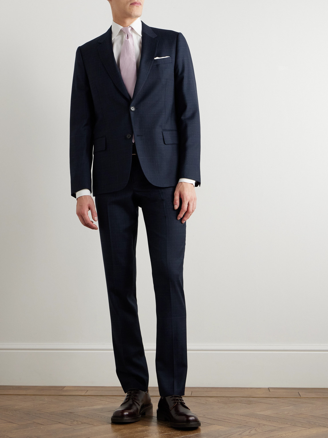 PAUL SMITH STRAIGHT-LEG CHECKED WOOL SUIT TROUSERS