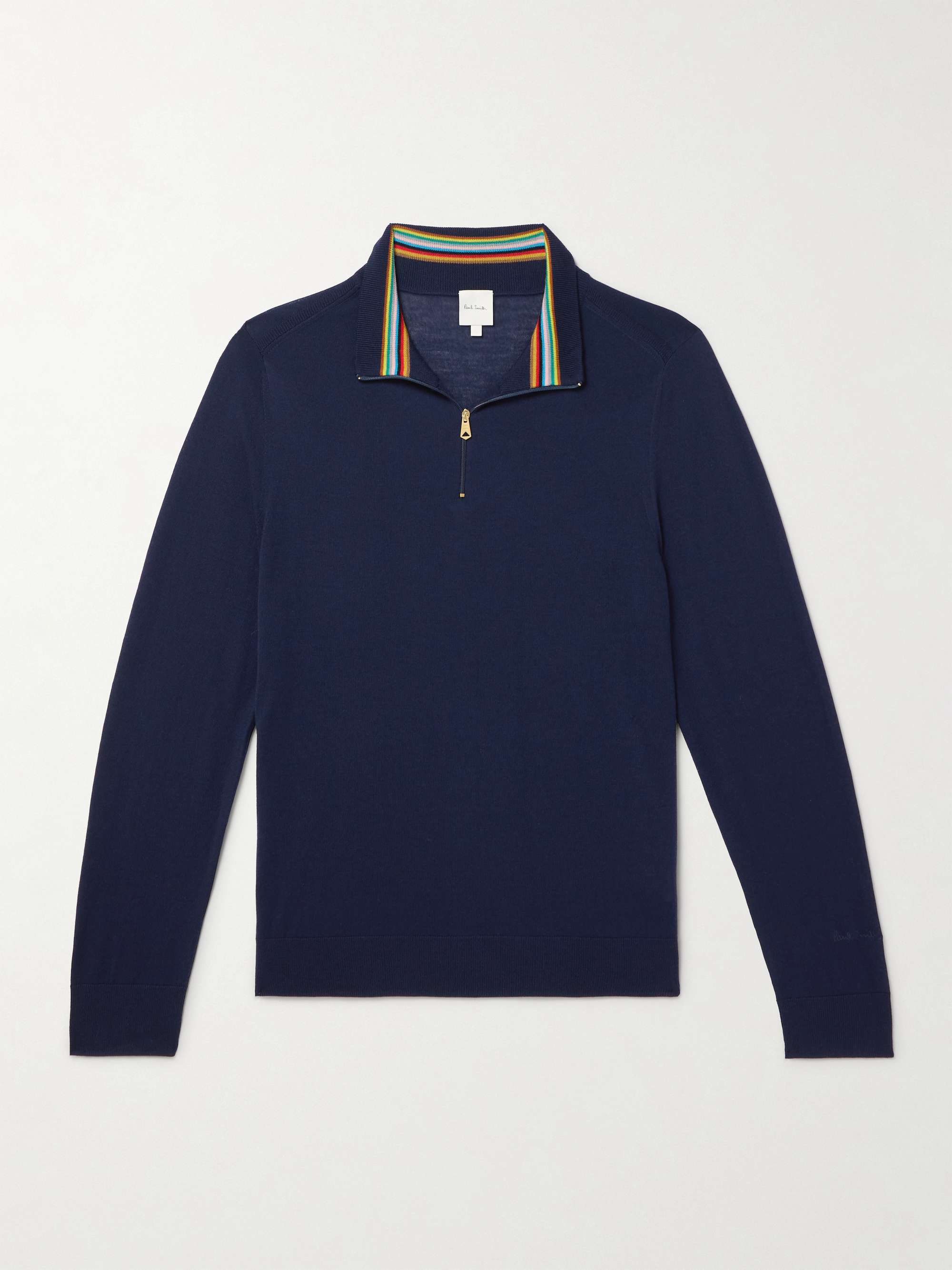 美品】PaulSmith メリノウール ハーフジップ 薄手ニット - メルカリ