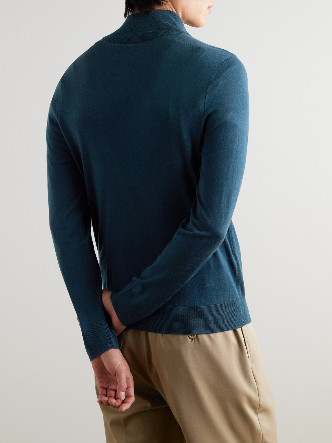 PAUL SMITH MERINO WOOL ZIP-UP SWEATER