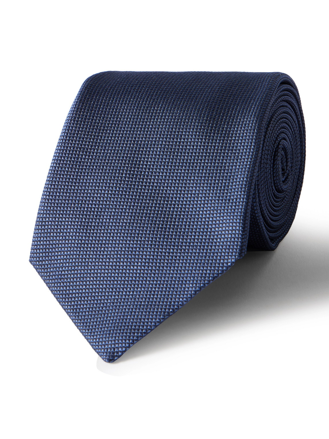 Paul Smith 8cm Embroidered Silk And Linen-blend Grenadine Tie In Blue