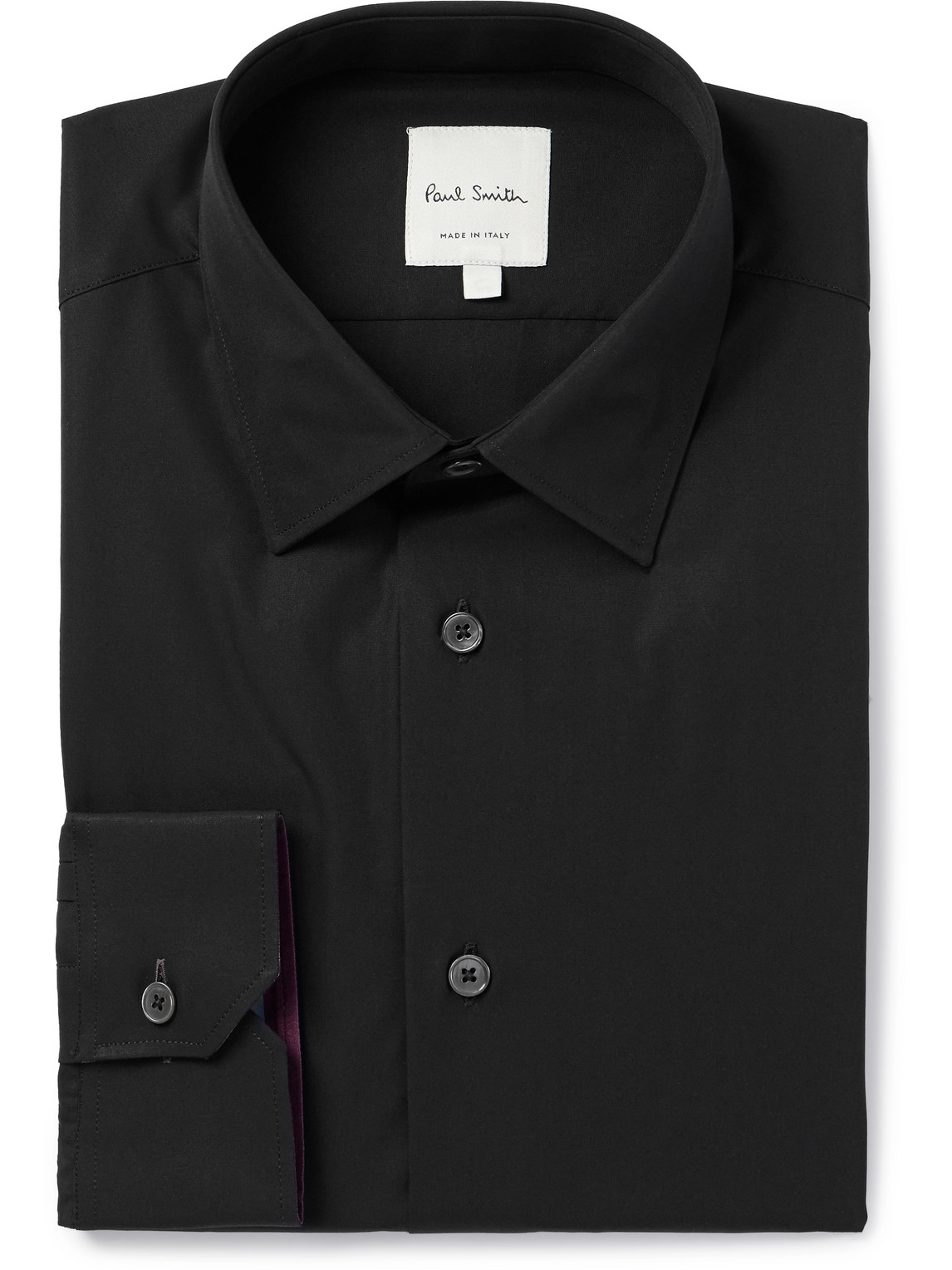 Paul Smith Cotton-poplin Shirt In Black