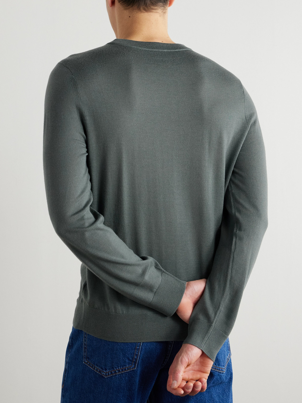 PAUL SMITH LOGO-EMBROIDERED WOOL SWEATER