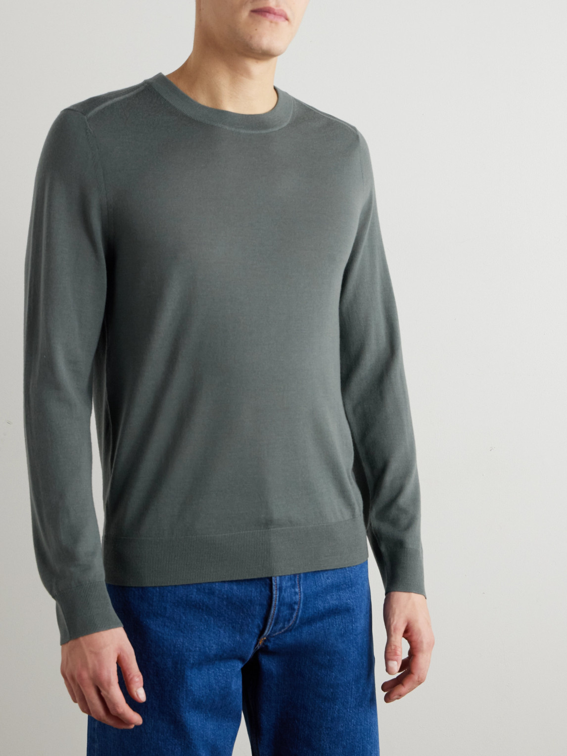 PAUL SMITH LOGO-EMBROIDERED WOOL SWEATER