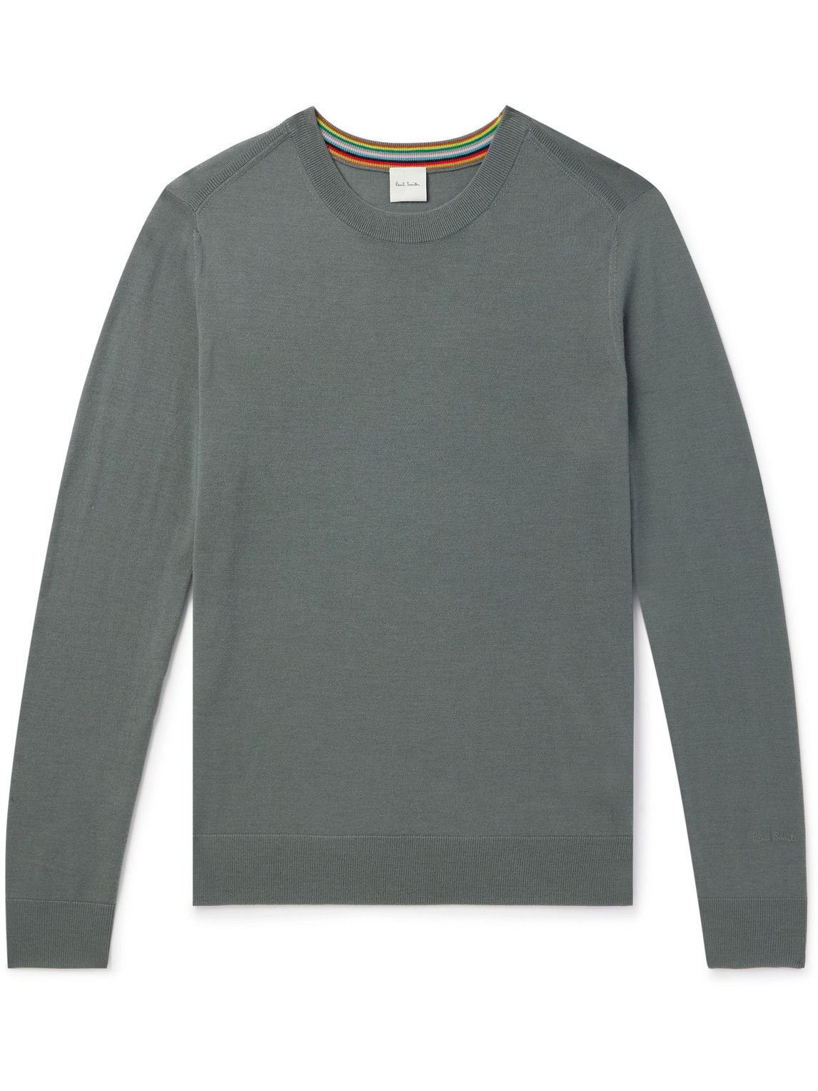 Paul Smith Logo-embroidered Wool Sweater In Green
