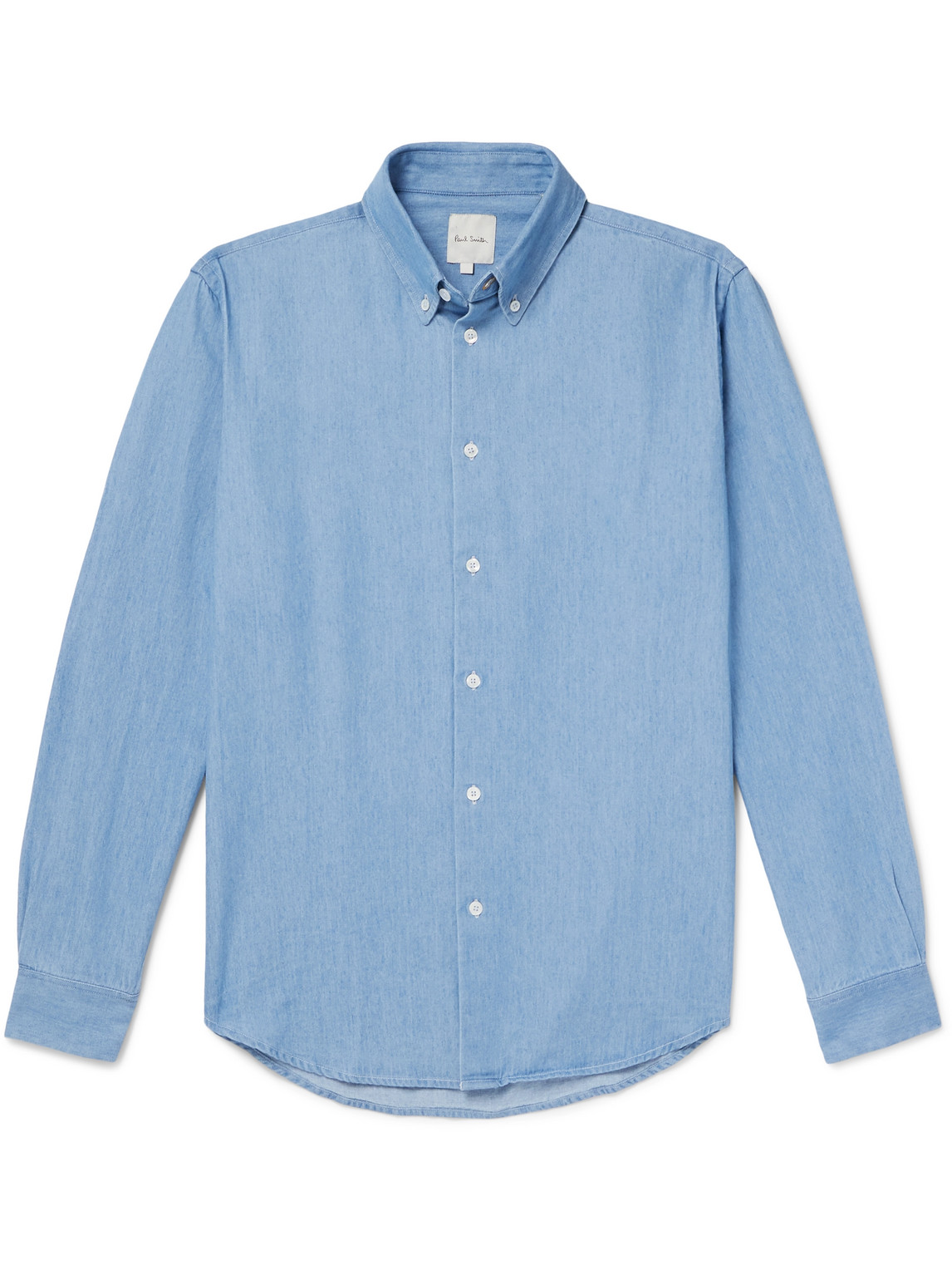 Paul Smith Button-down Collar Cotton-chambray Shirt In Blue
