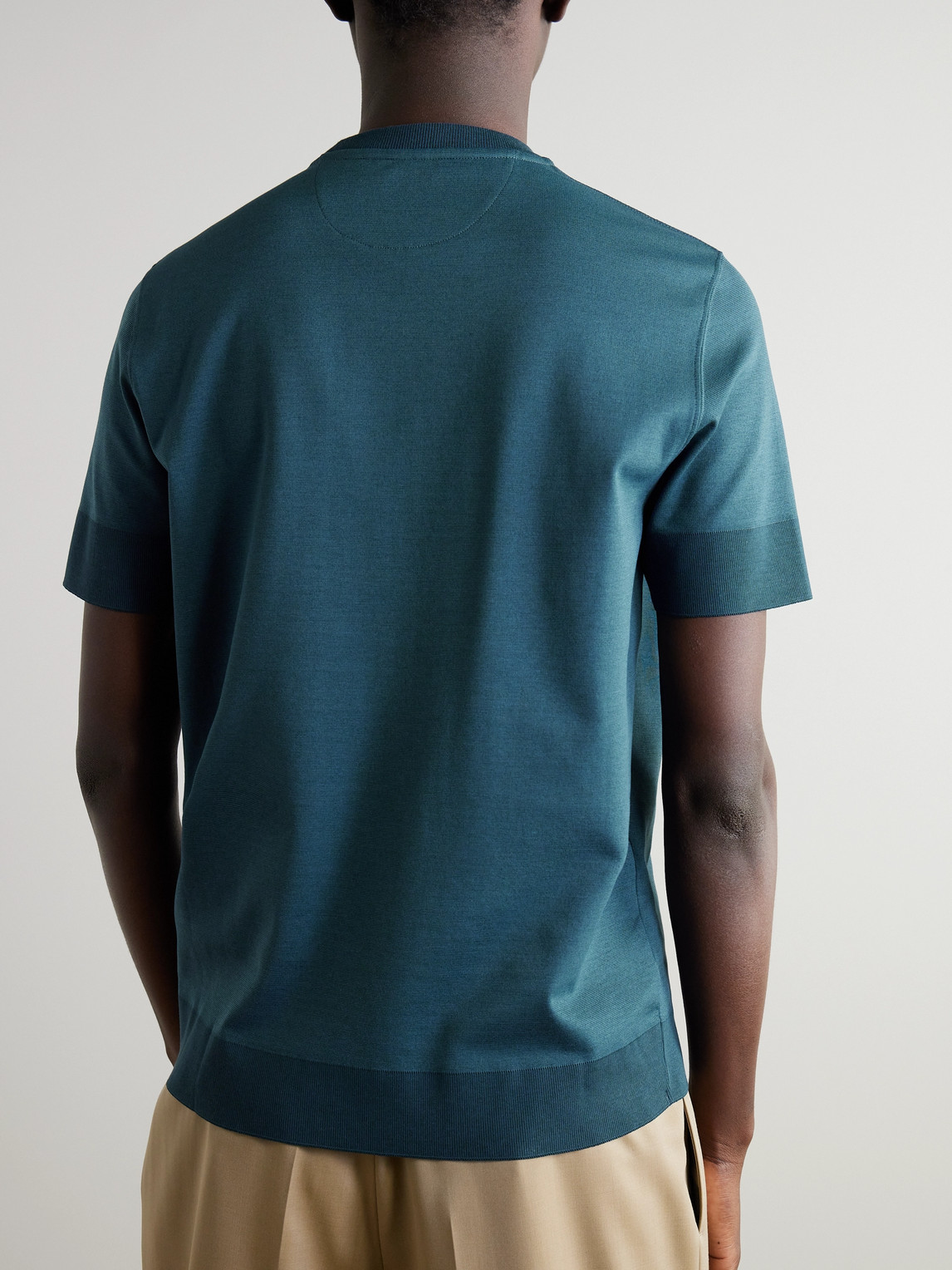 PAUL SMITH LOGO-EMBROIDERED LYOCELL-BLEND T-SHIRT