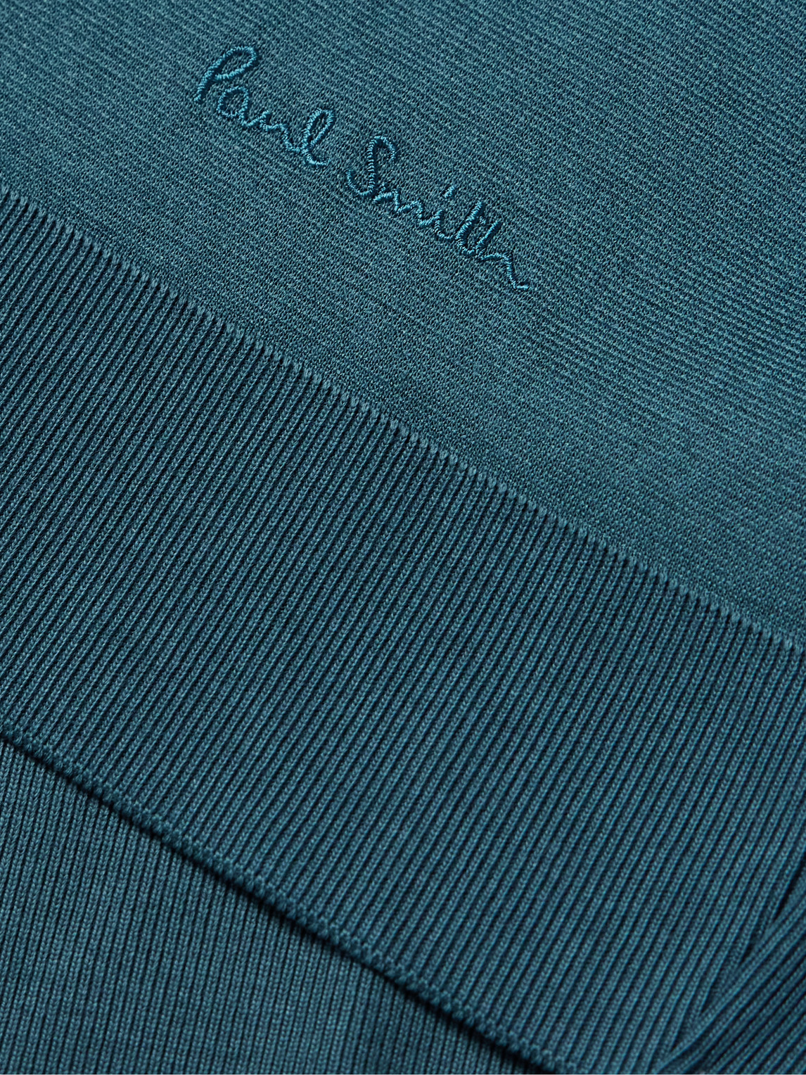 PAUL SMITH LOGO-EMBROIDERED LYOCELL-BLEND T-SHIRT