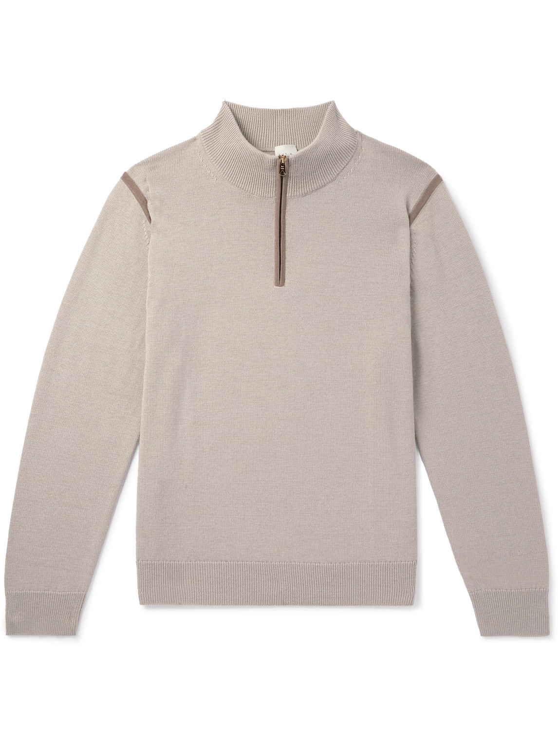Paul Smith Merino Wool Half-zip Sweater In Neutrals