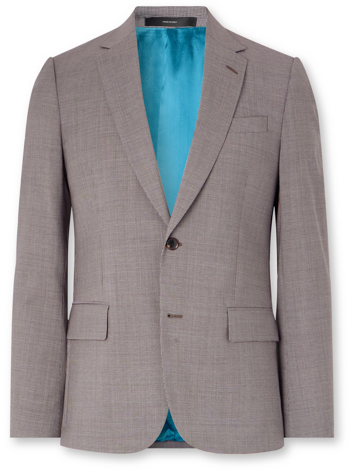 Paul Smith Houndstooth Wool Blazer In Brown