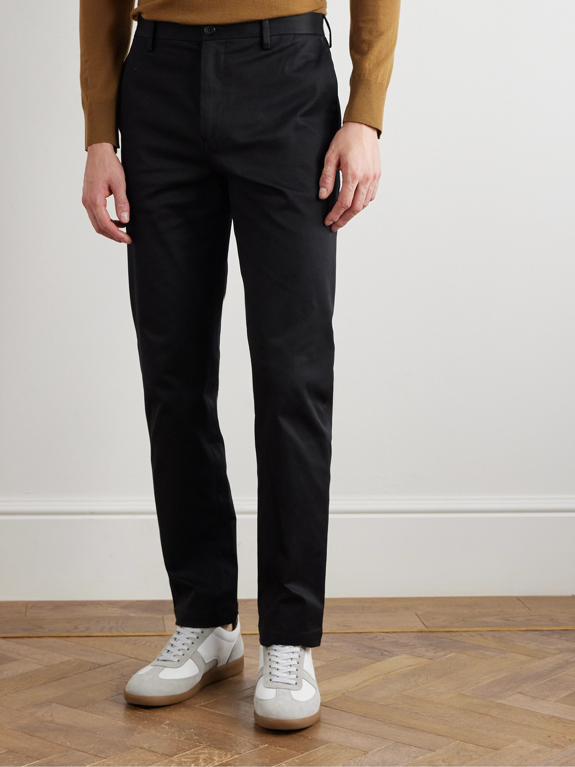 PAUL SMITH SLIM-FIT STRAIGHT-LEG STRETCH-COTTON TWILL TROUSERS