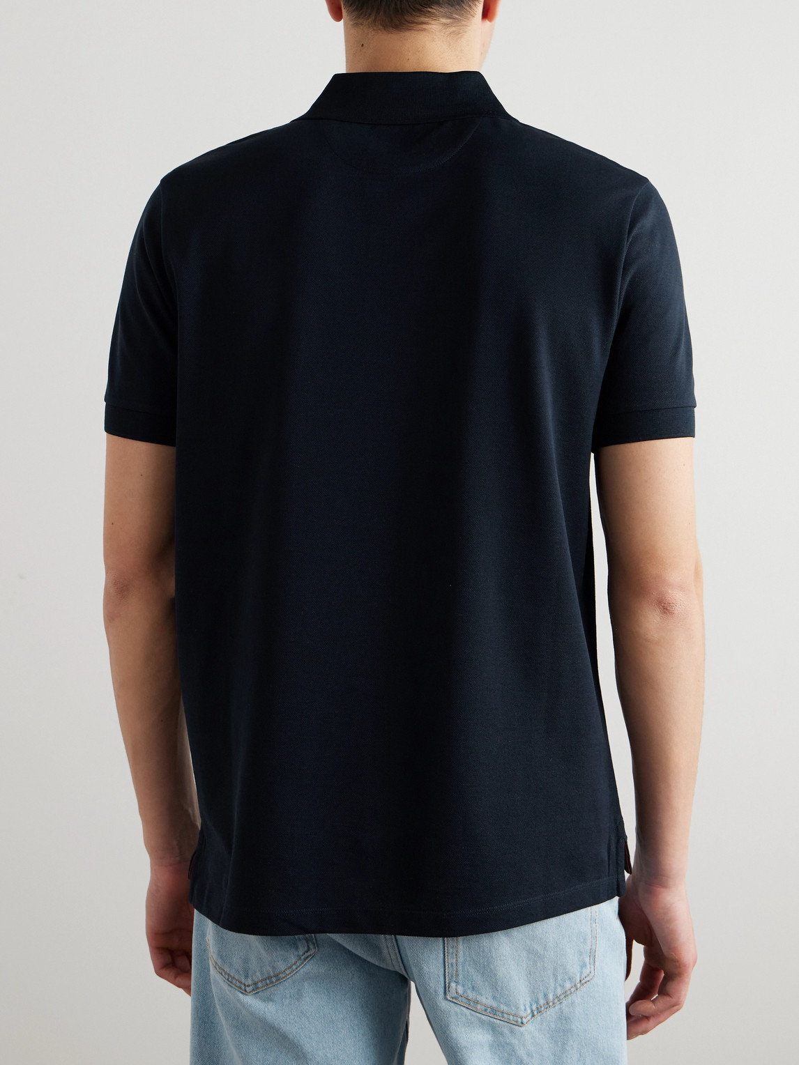 Shop Paul Smith Cotton-piqué Polo Shirt In Blue