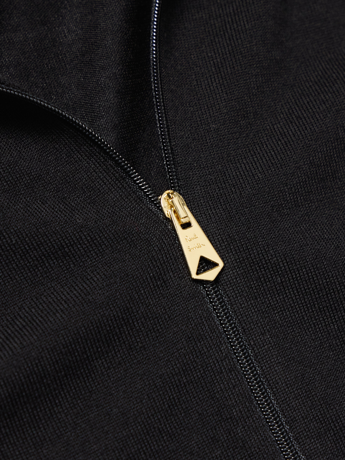 Shop Paul Smith Merino Wool Zip-through Sweater In Black