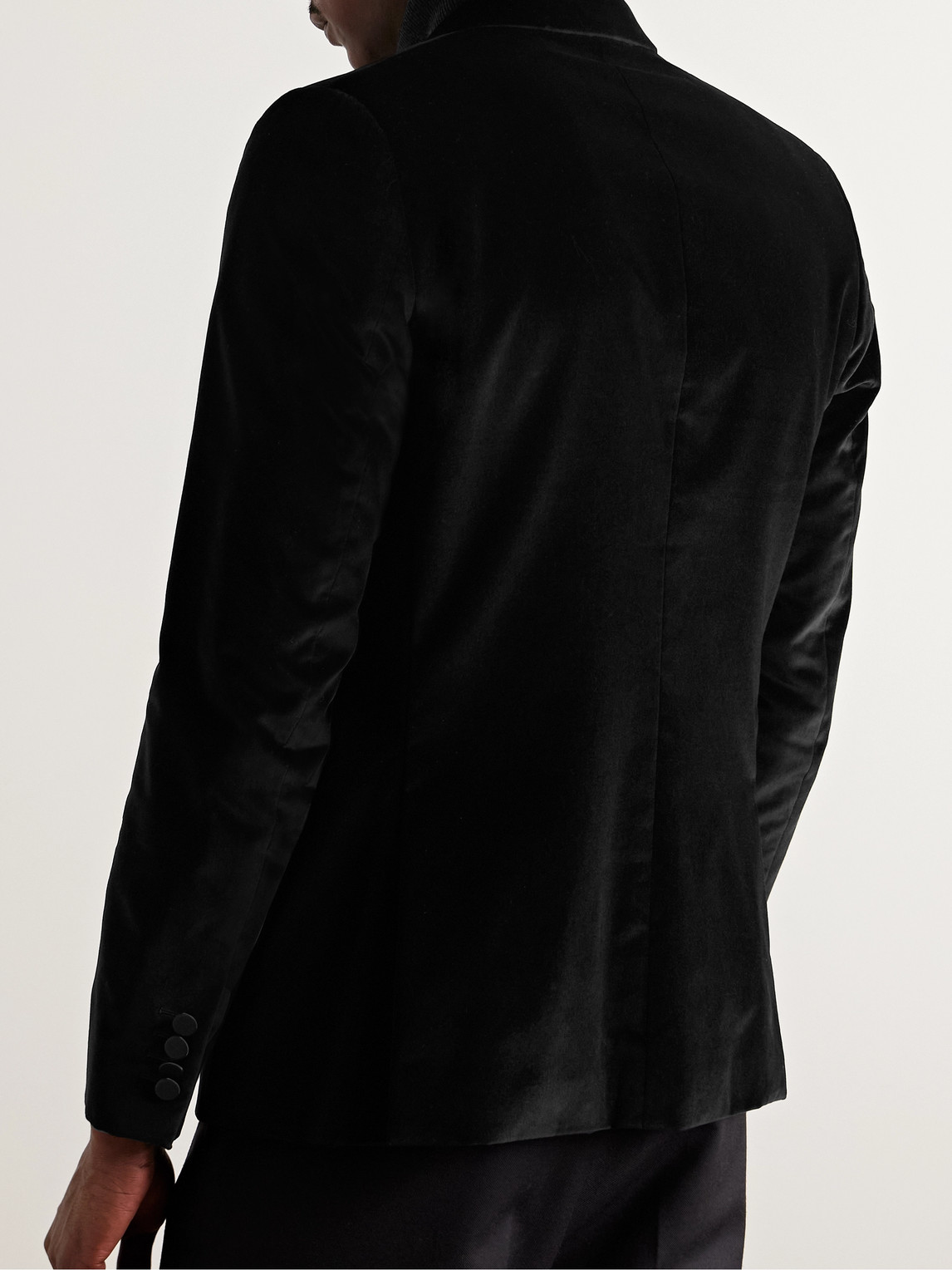 PAUL SMITH SLIM-FIT SATIN-TRIMMED COTTON-VELVET TUXEDO JACKET