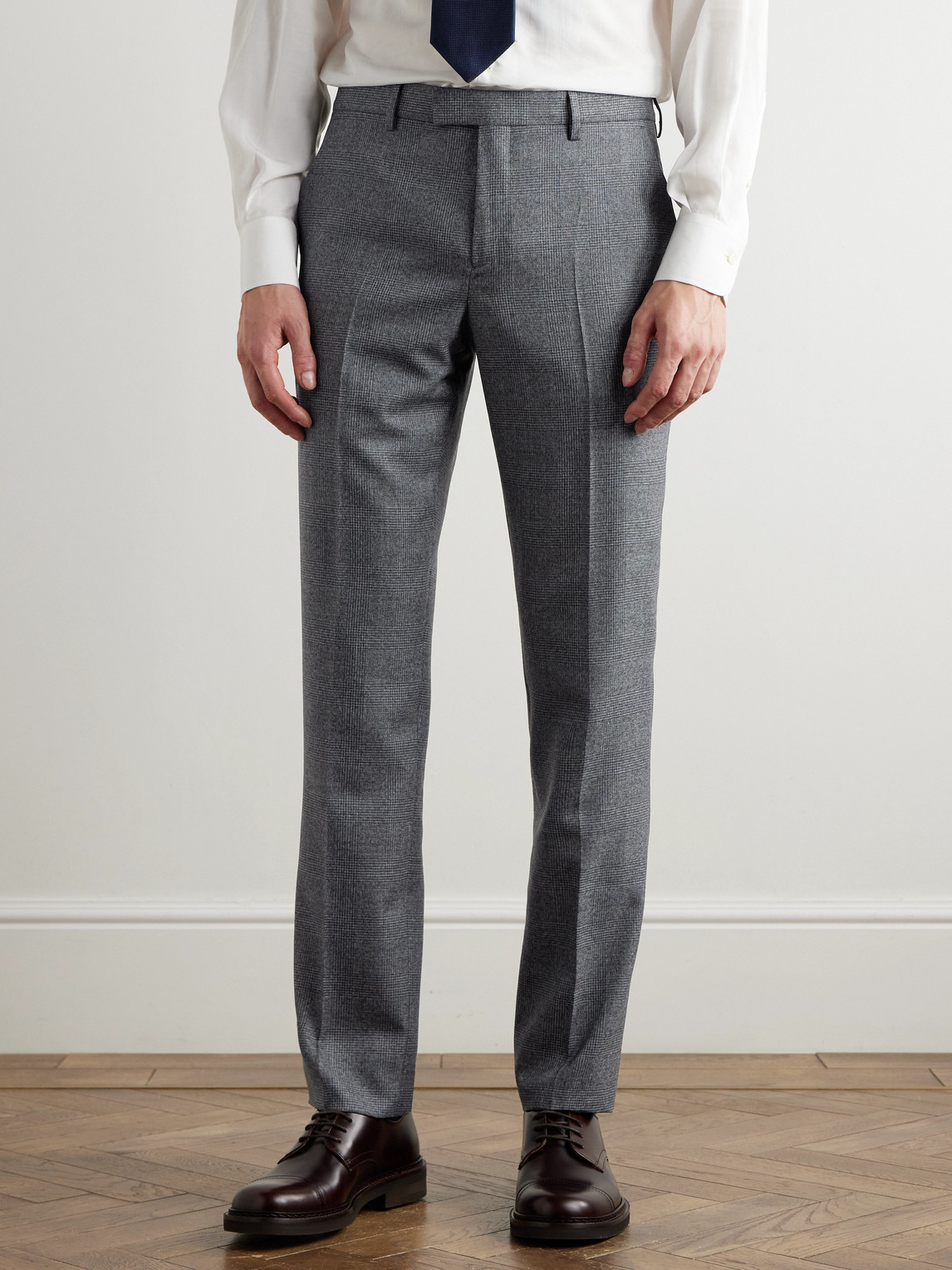 PAUL SMITH STRAIGHT-LEG PRINCE OF WALES CHECKED WOOL SUIT TROUSERS