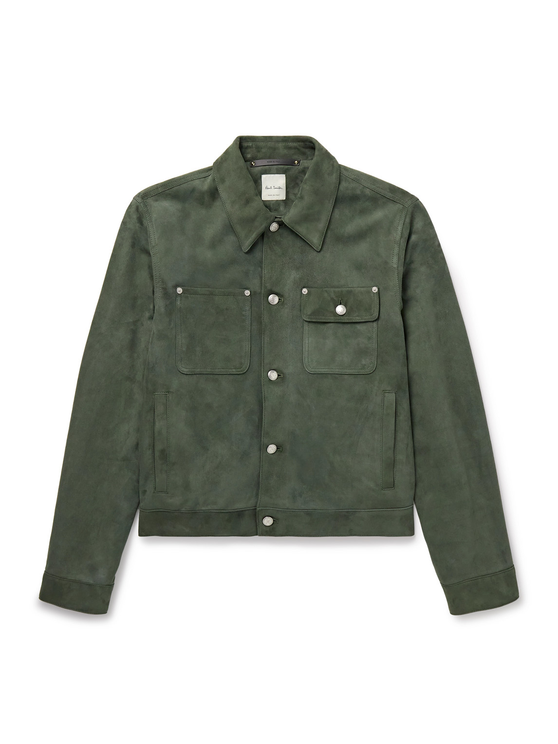 Paul Smith Suede Trucker Jacket In Green